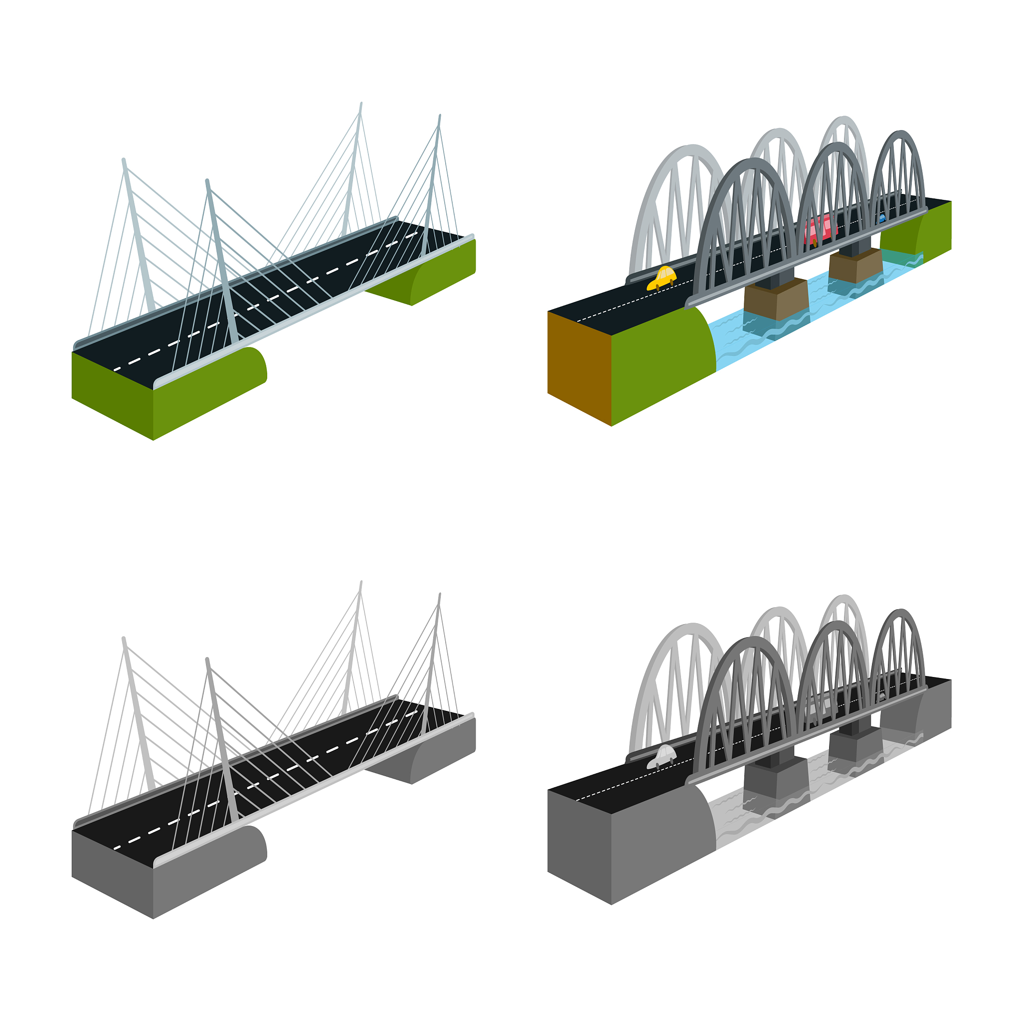 简化总结一下：根据该桥梁的总体布置特点选择合适的建模方法建立能够反映全桥动力效应的三维有限元模型进行动力响应分析计算。该部分内容主要通过有限元模型计算得到桥梁的振型、频率、等效质量以及等效质量惯性矩以便于后续的抗风试验设计。