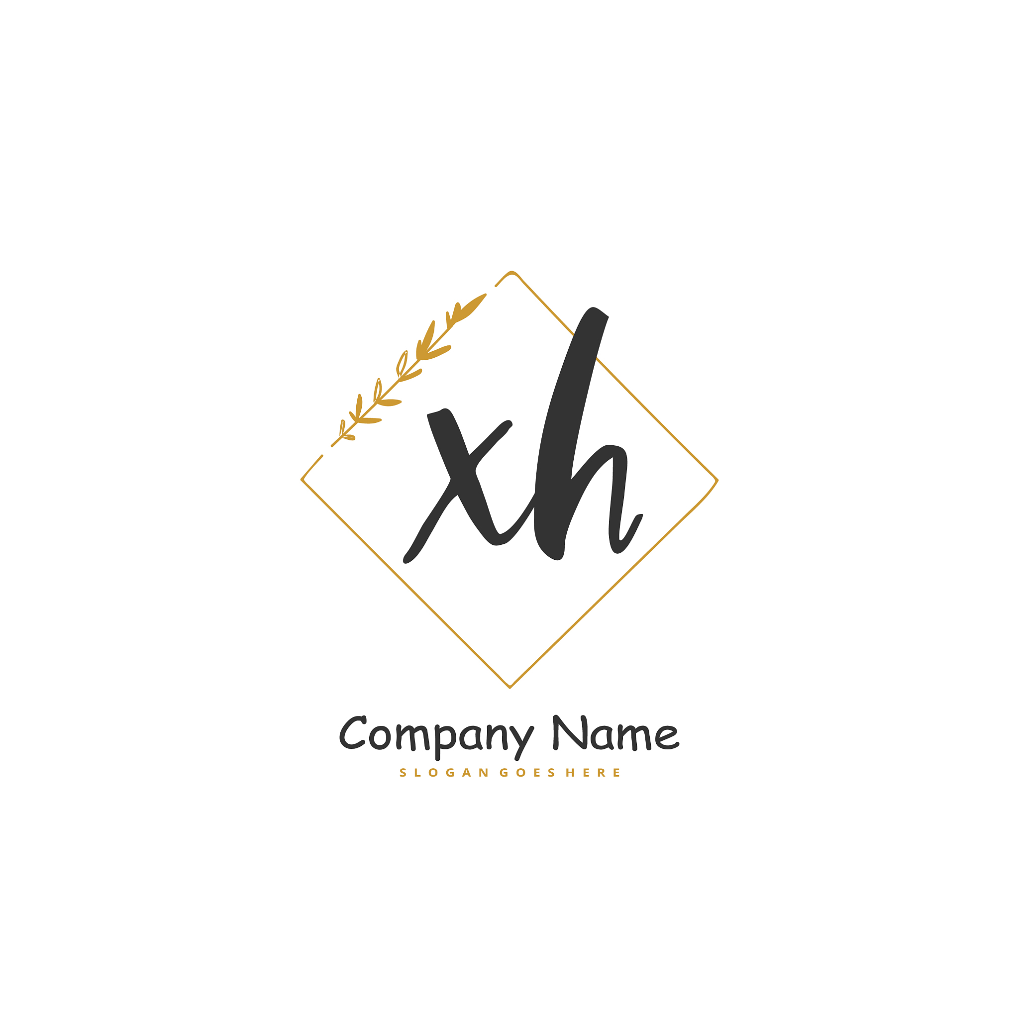 x h xh initial handwriting and signature logo