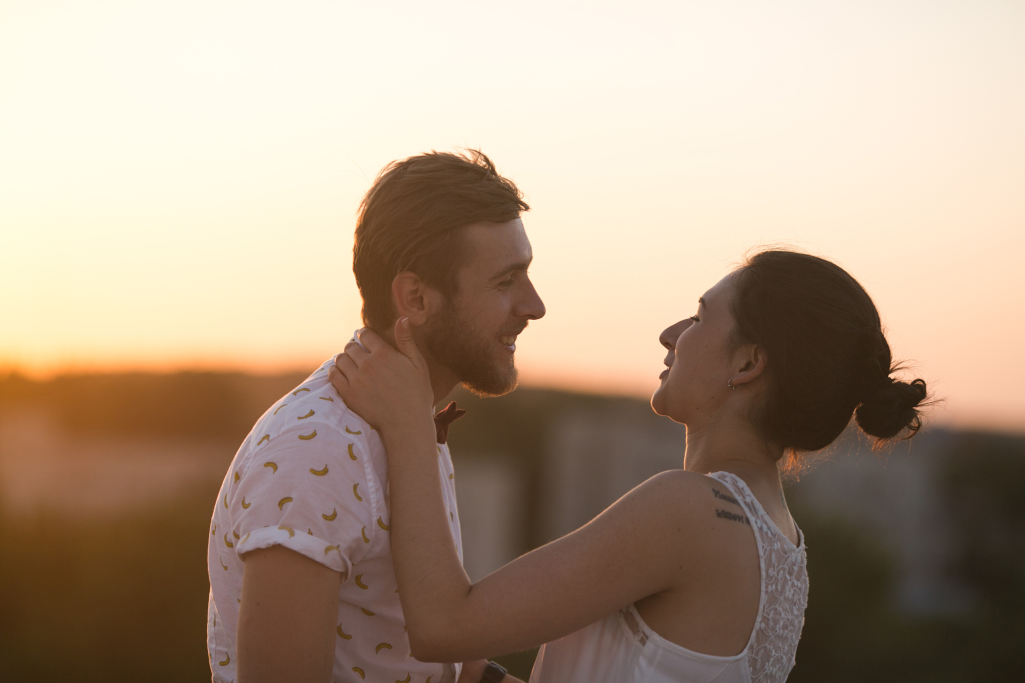 beautiful couple in the city