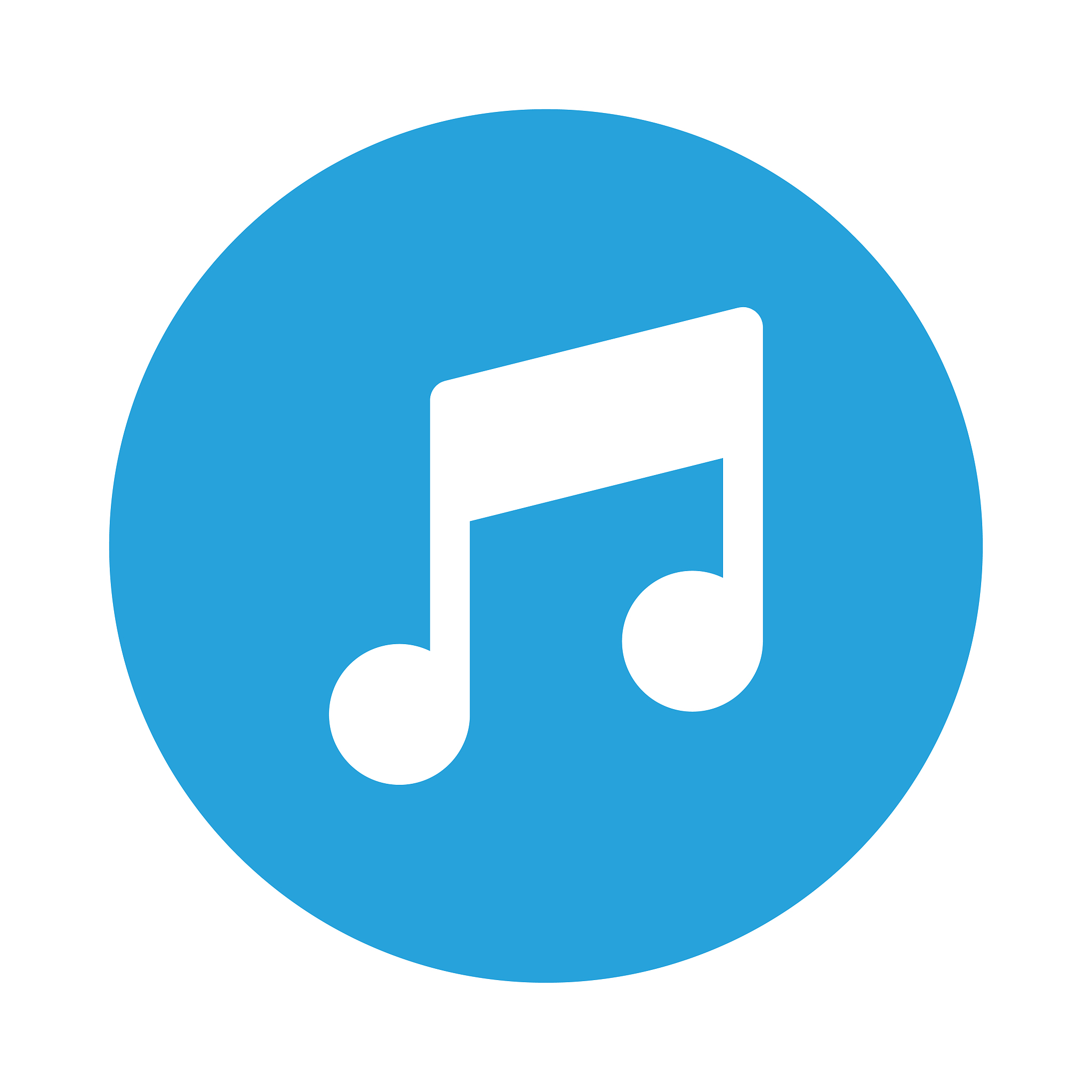 music glyphs flat circle icon