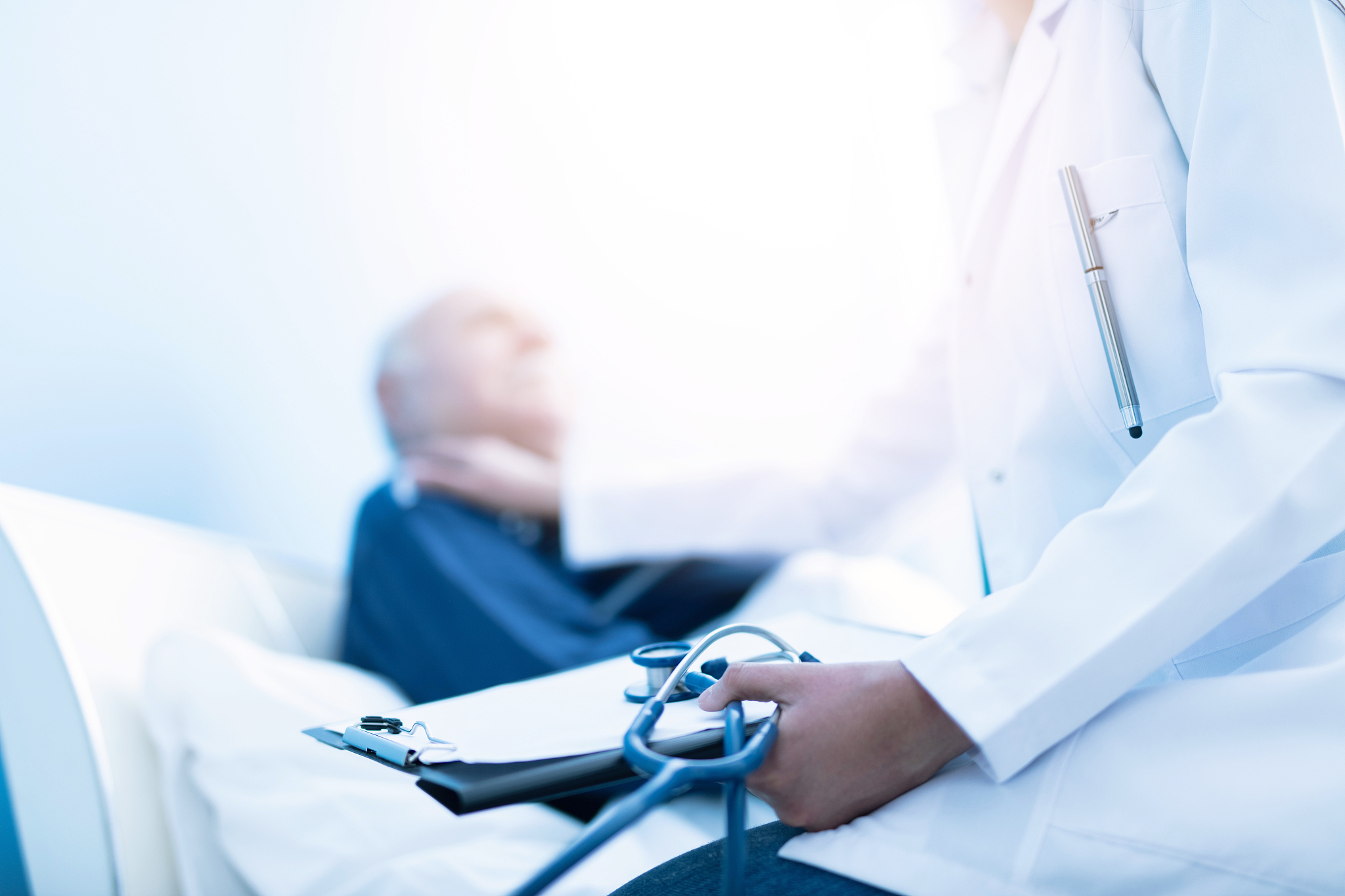 doctor is helping hand old man