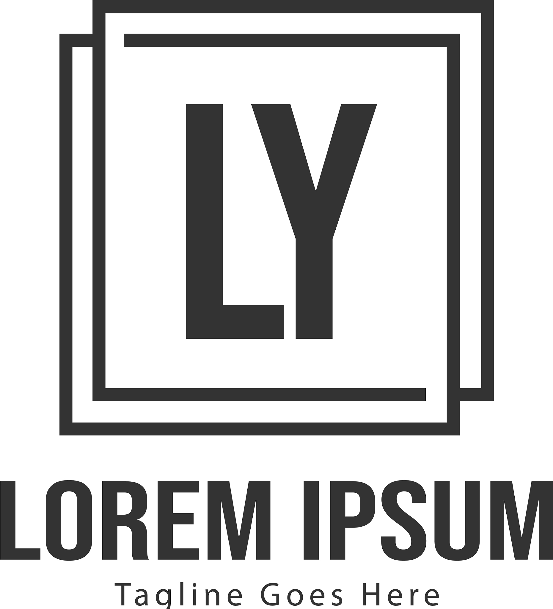 initial ly logo template with modern frame