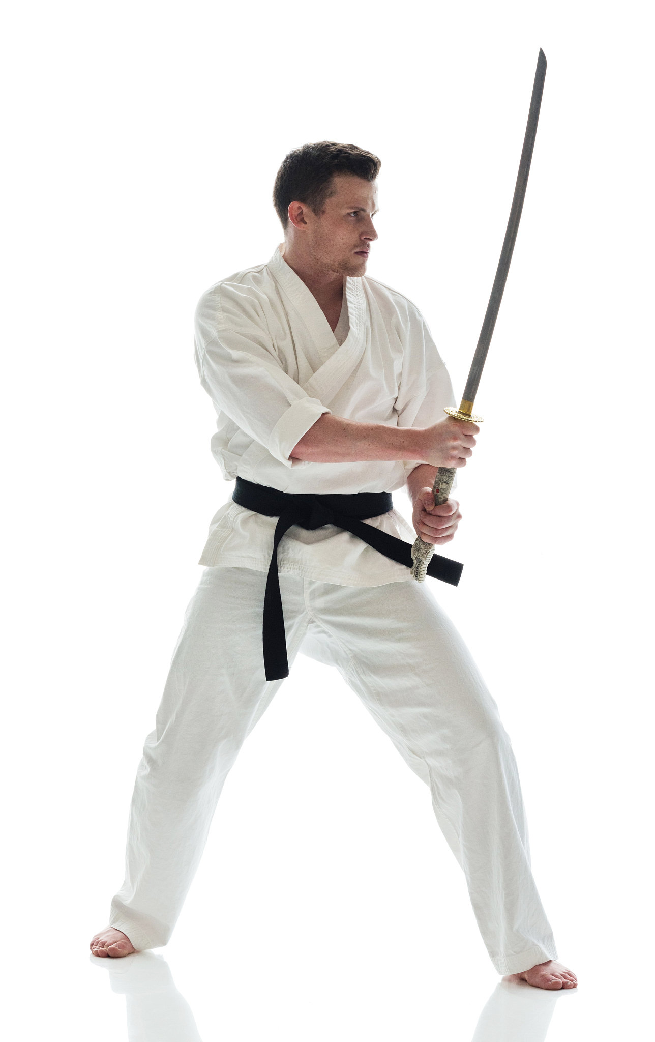 young man doing karate