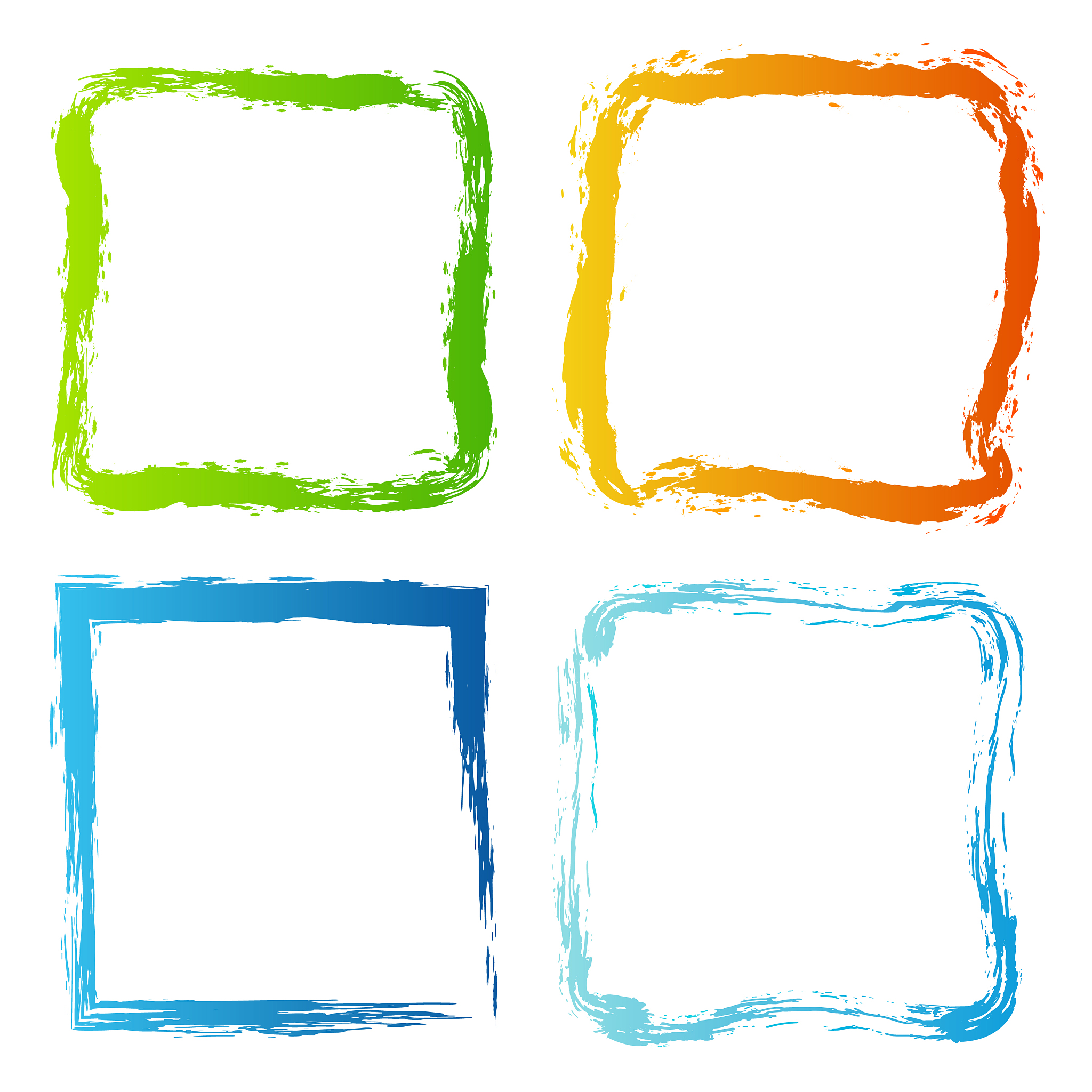 grunge painted colorful borders