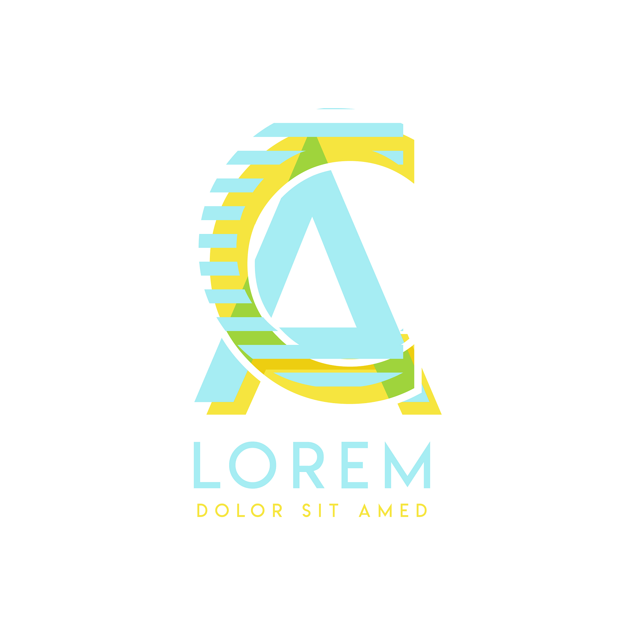 ac natural logo design with yellow and ocean blue