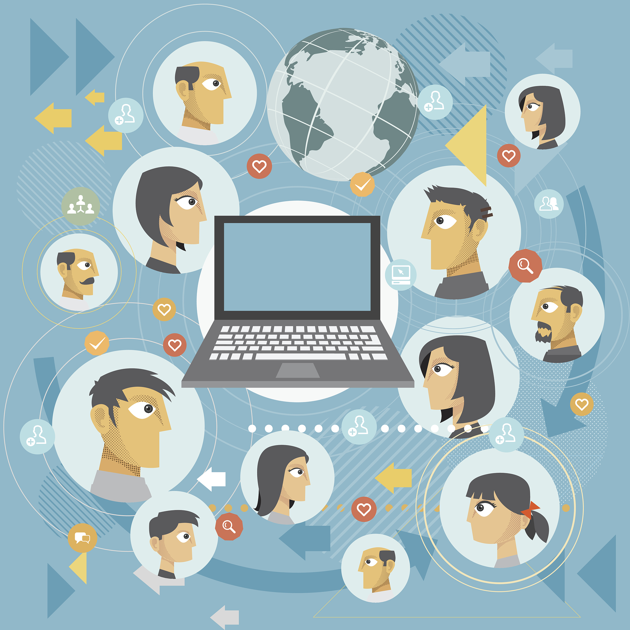 social network on smartphone