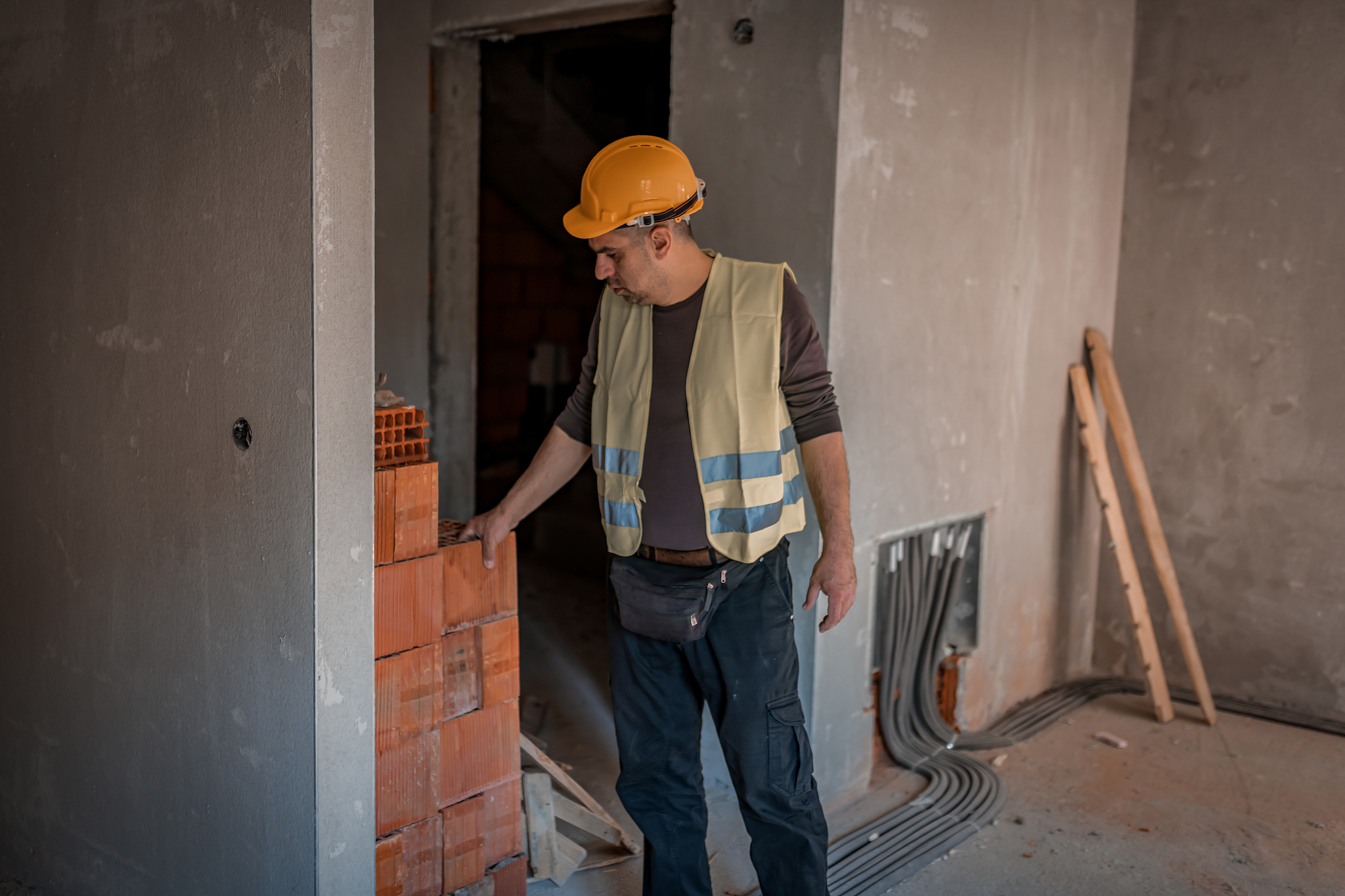 construction worker at the building site