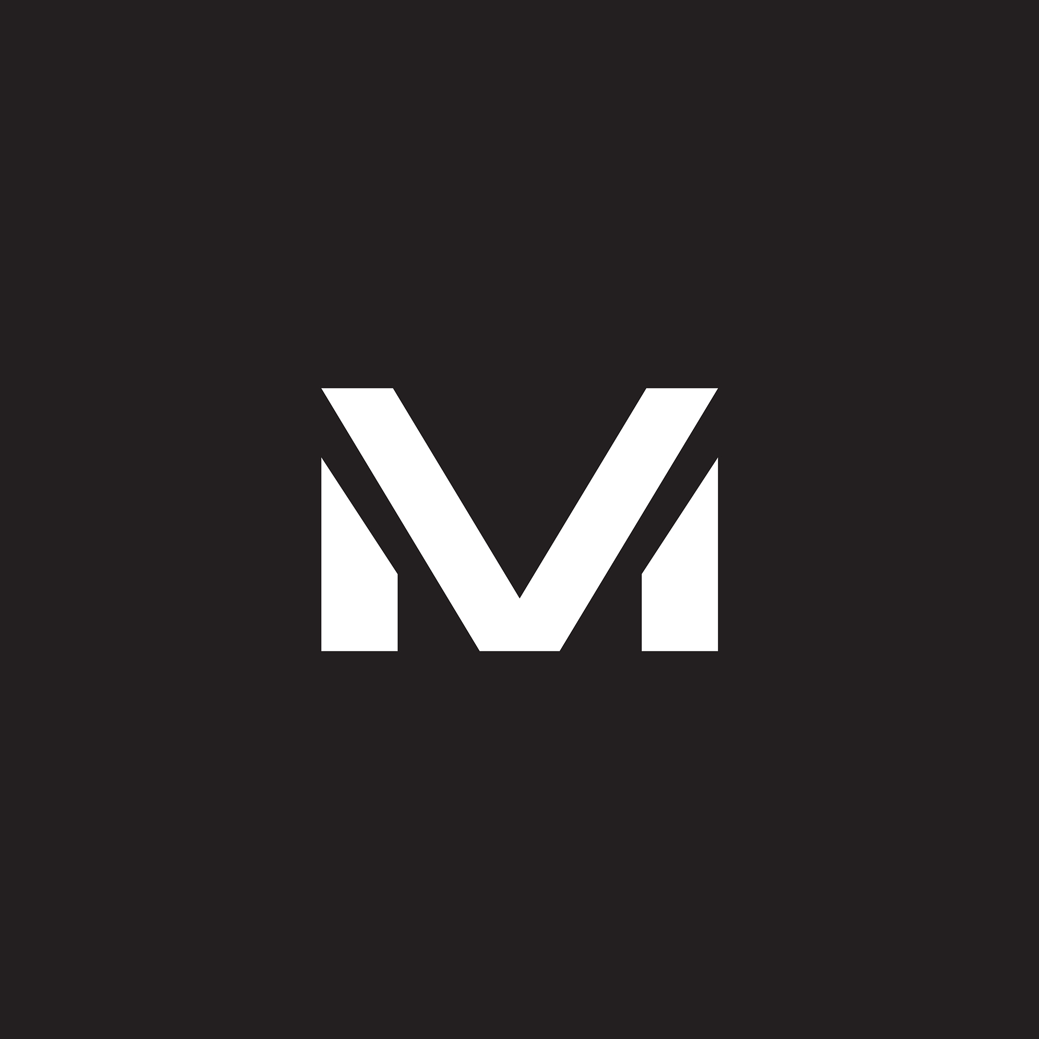 m letter initial icon logo design template