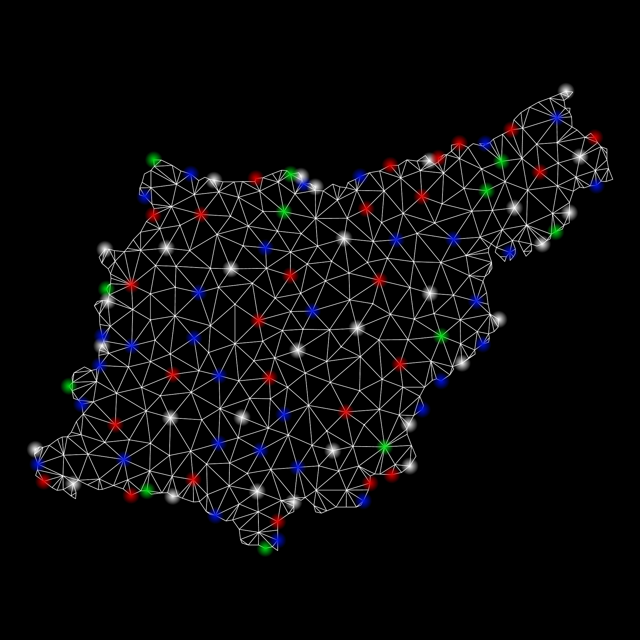 bright mesh wire frame gipuzkoa province map with