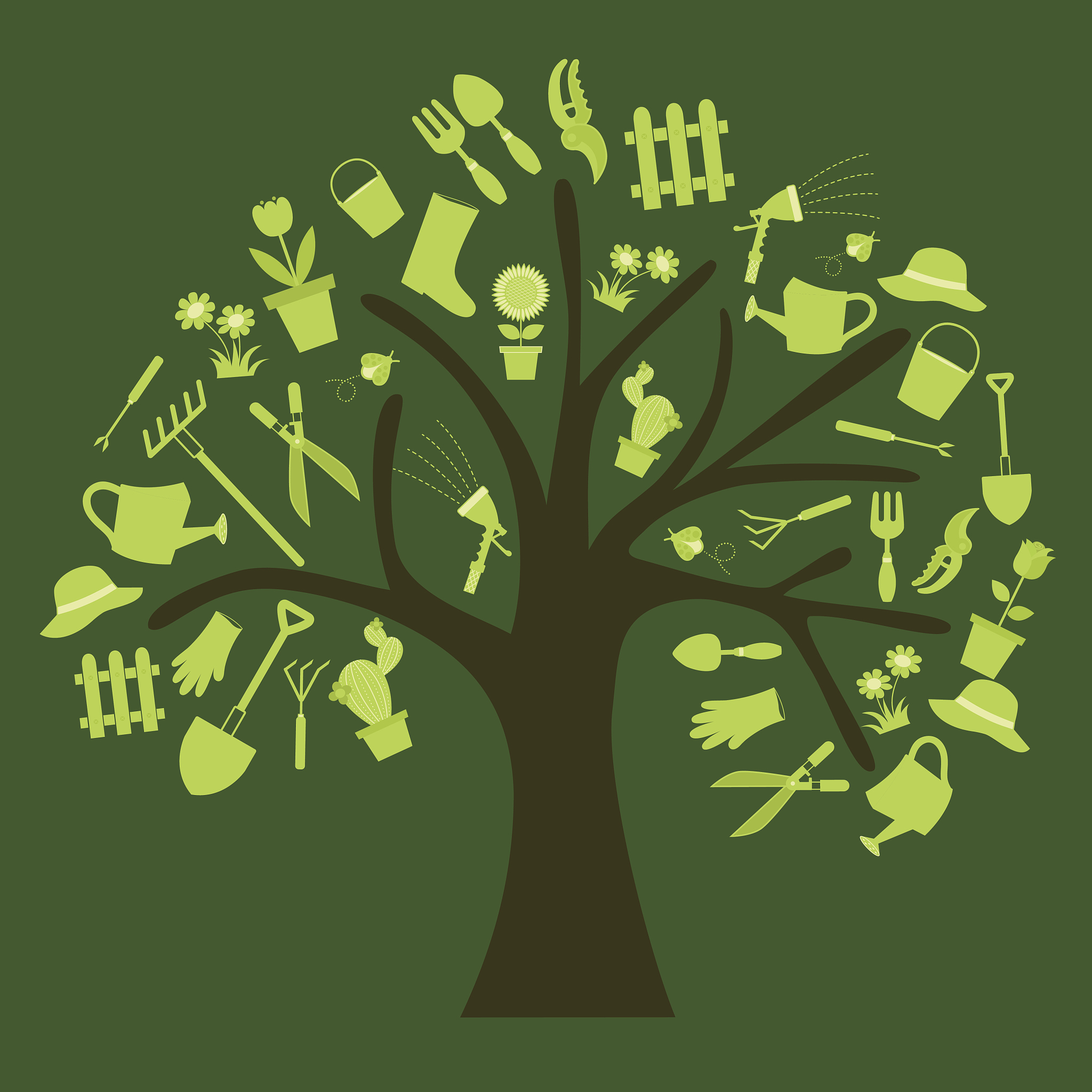 garden tools tree