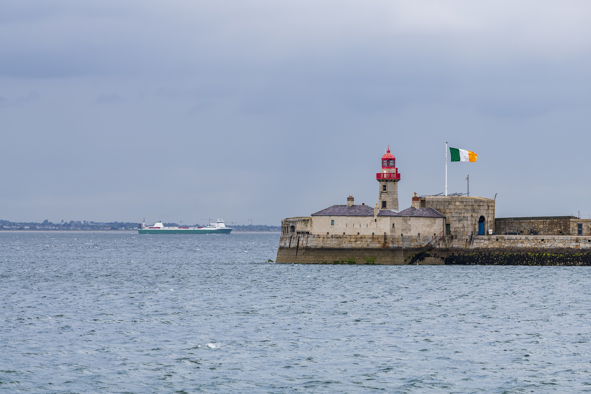 aerial view of sailing boats, ships and yachts in dun laoghaire 