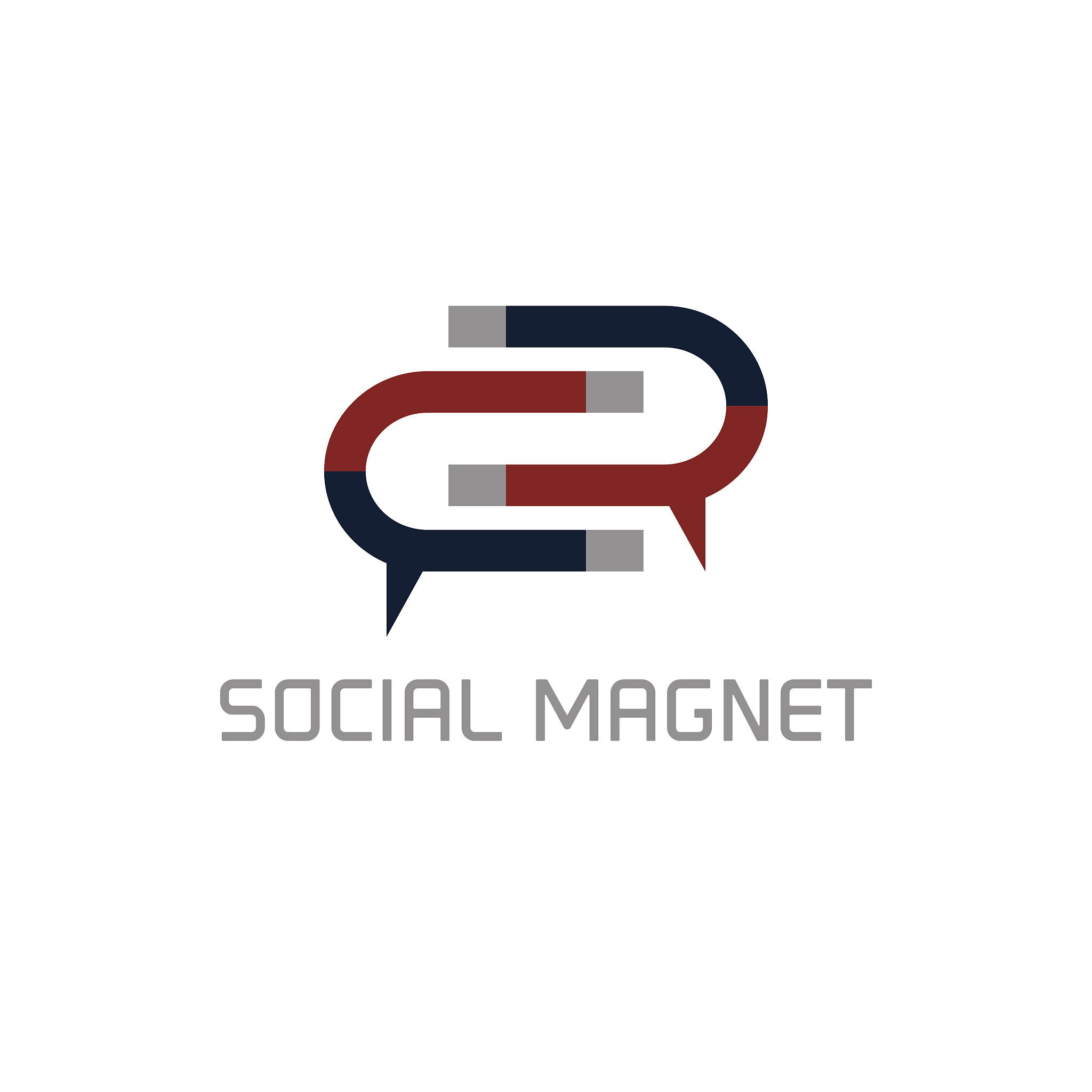 social magnet concept vector design template