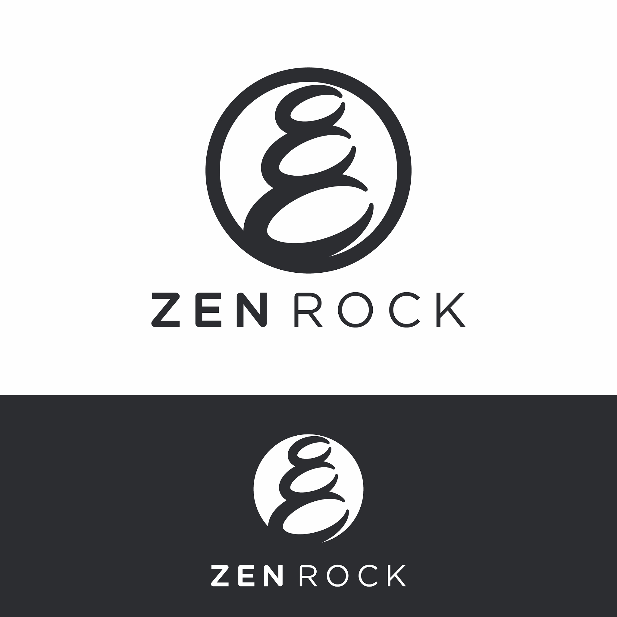 minimalist zen rock logo