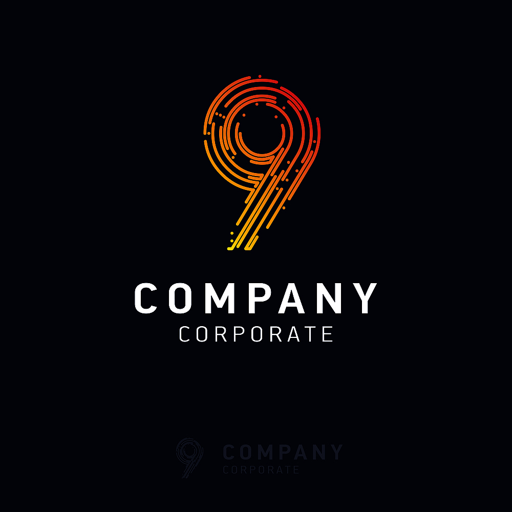 9 company logo design vector