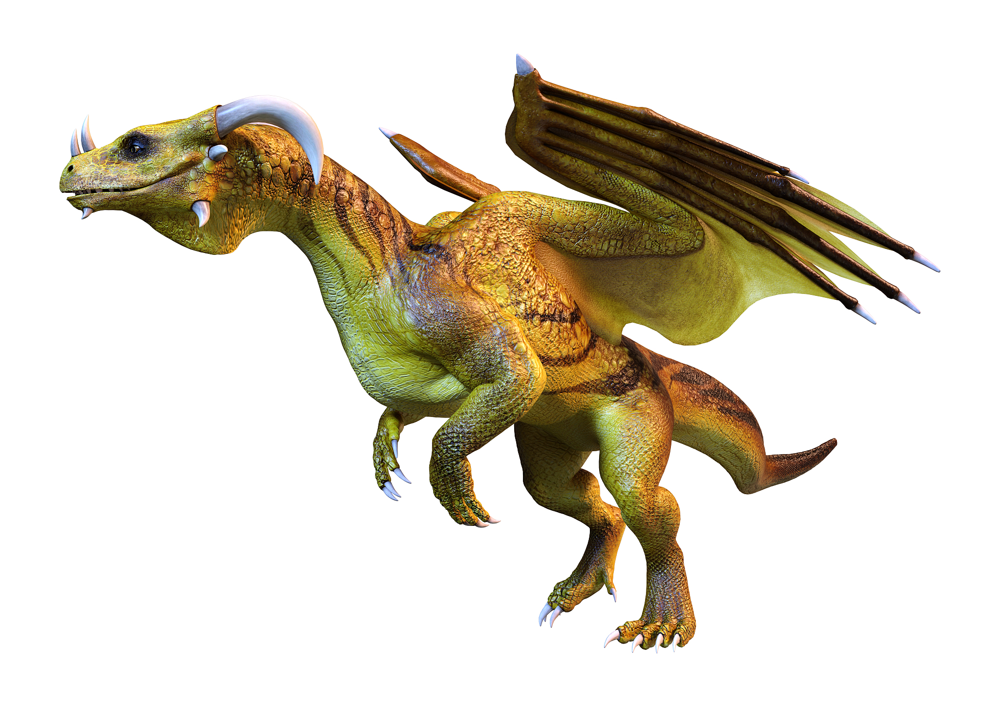 3d illustration fantasy dragon on white