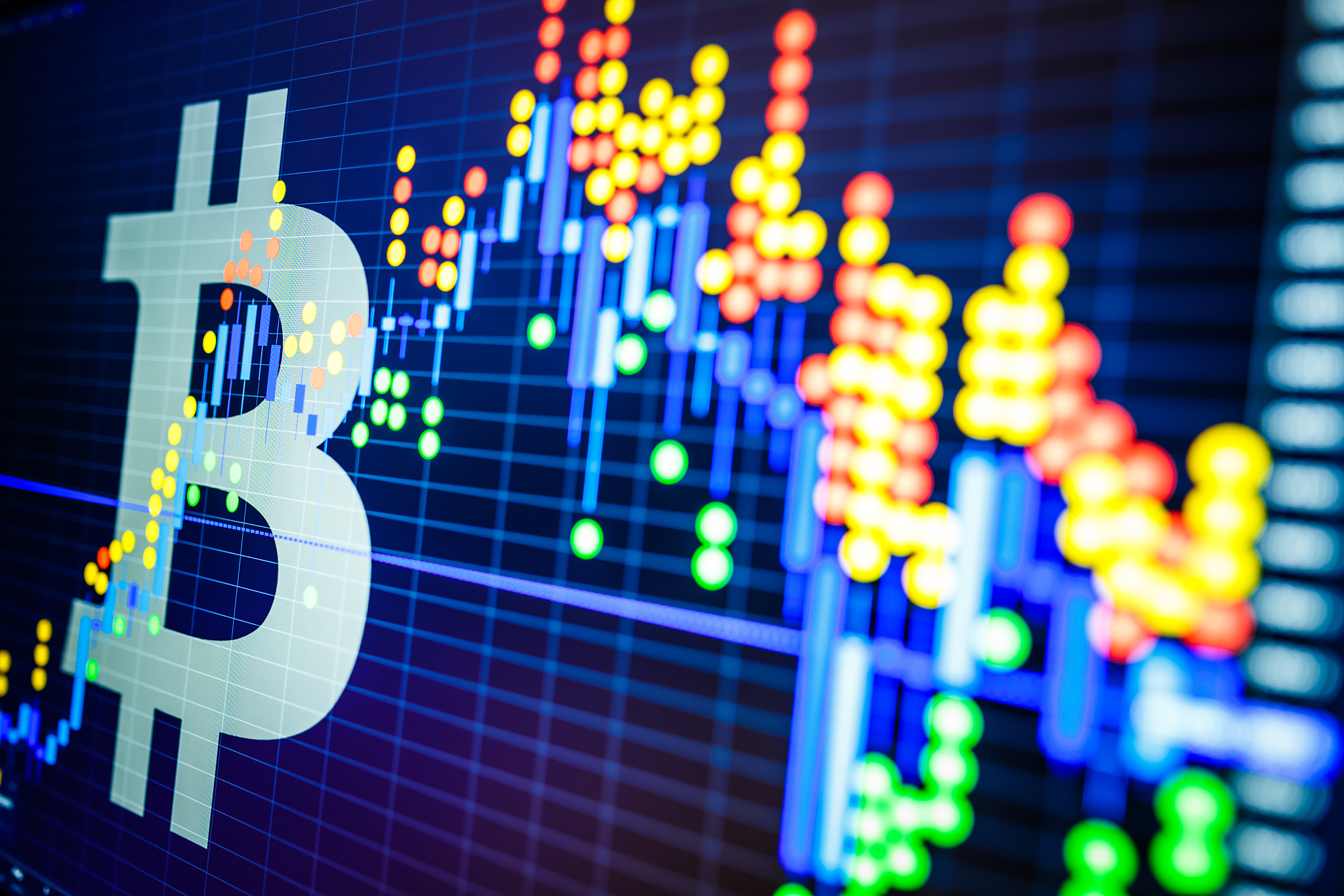 stock market data and bitcoin symbol