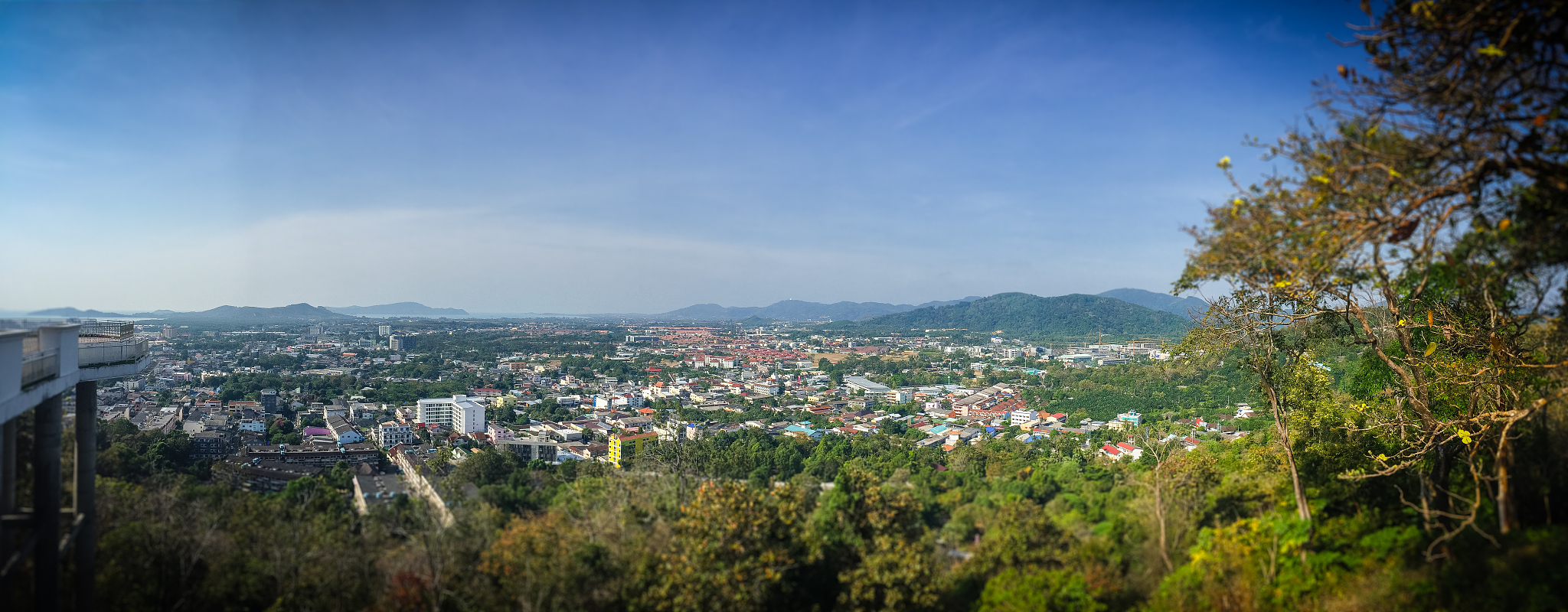 beautiful panorama landscape in 180 degrees view of phuket city 