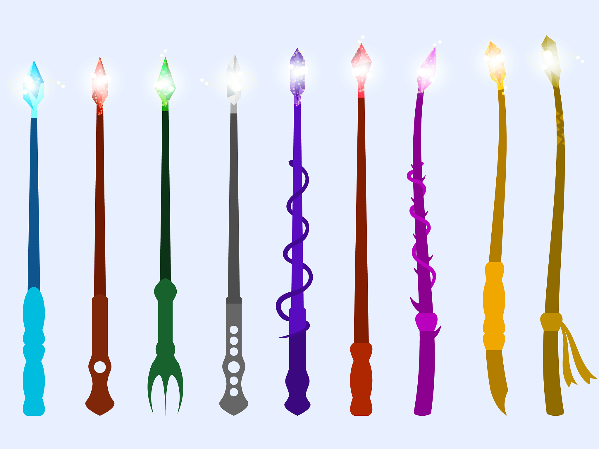 magic wands magic crystal and magical objects