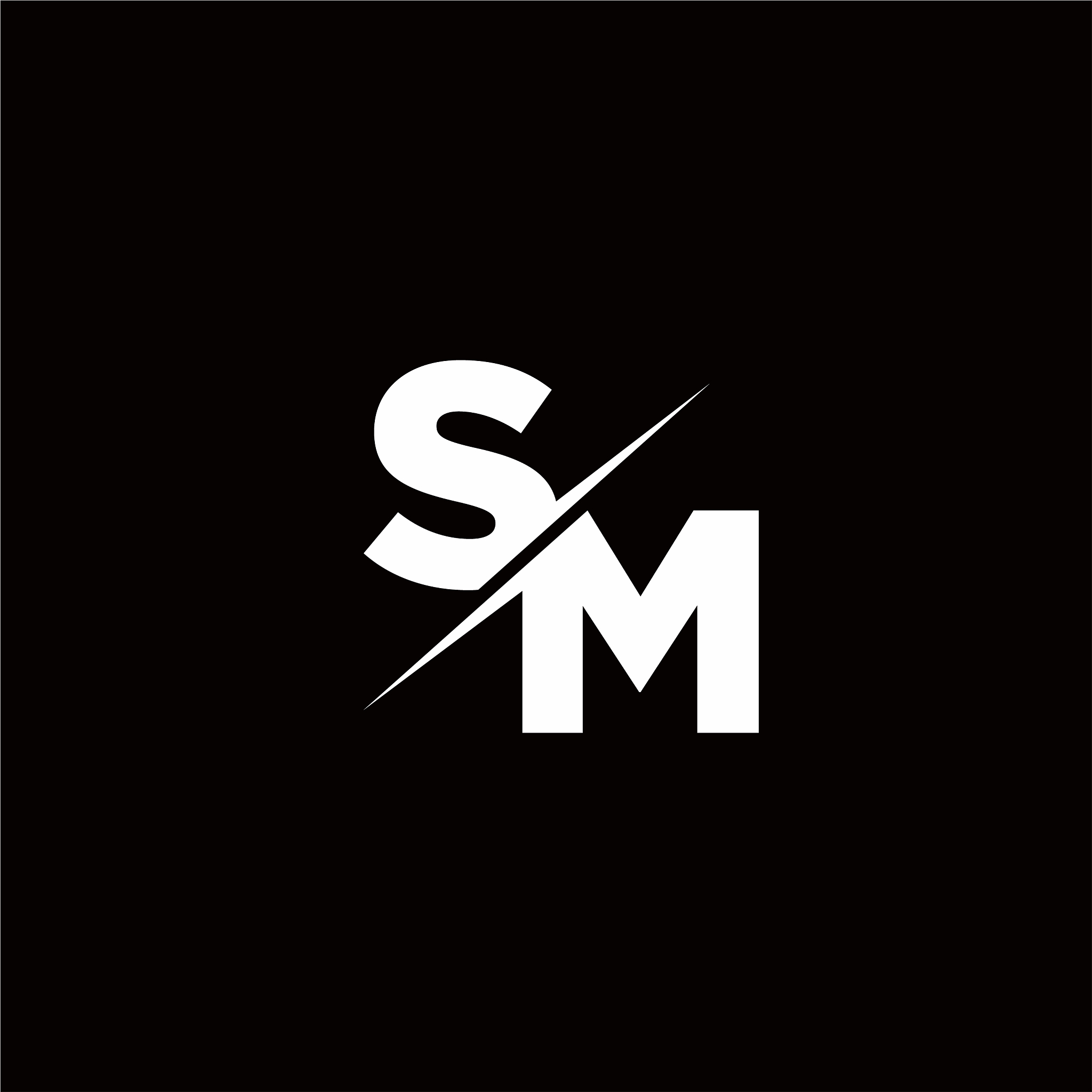 sm logo letter monogram slash with modern logo