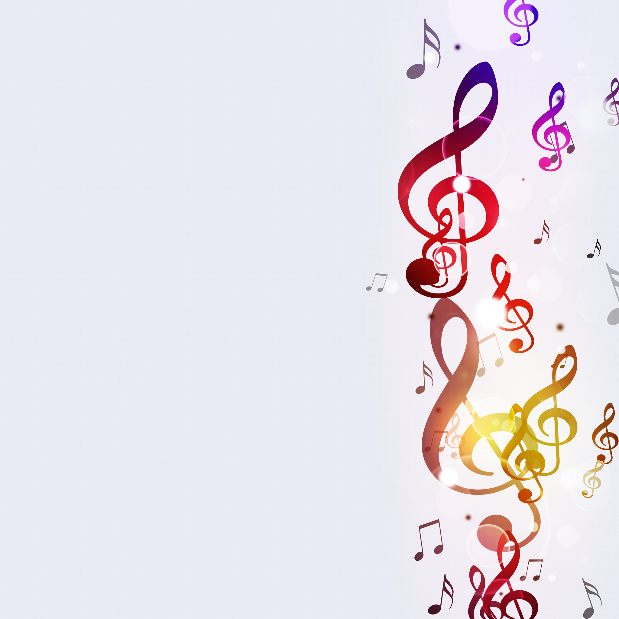 multicolor funky music notes