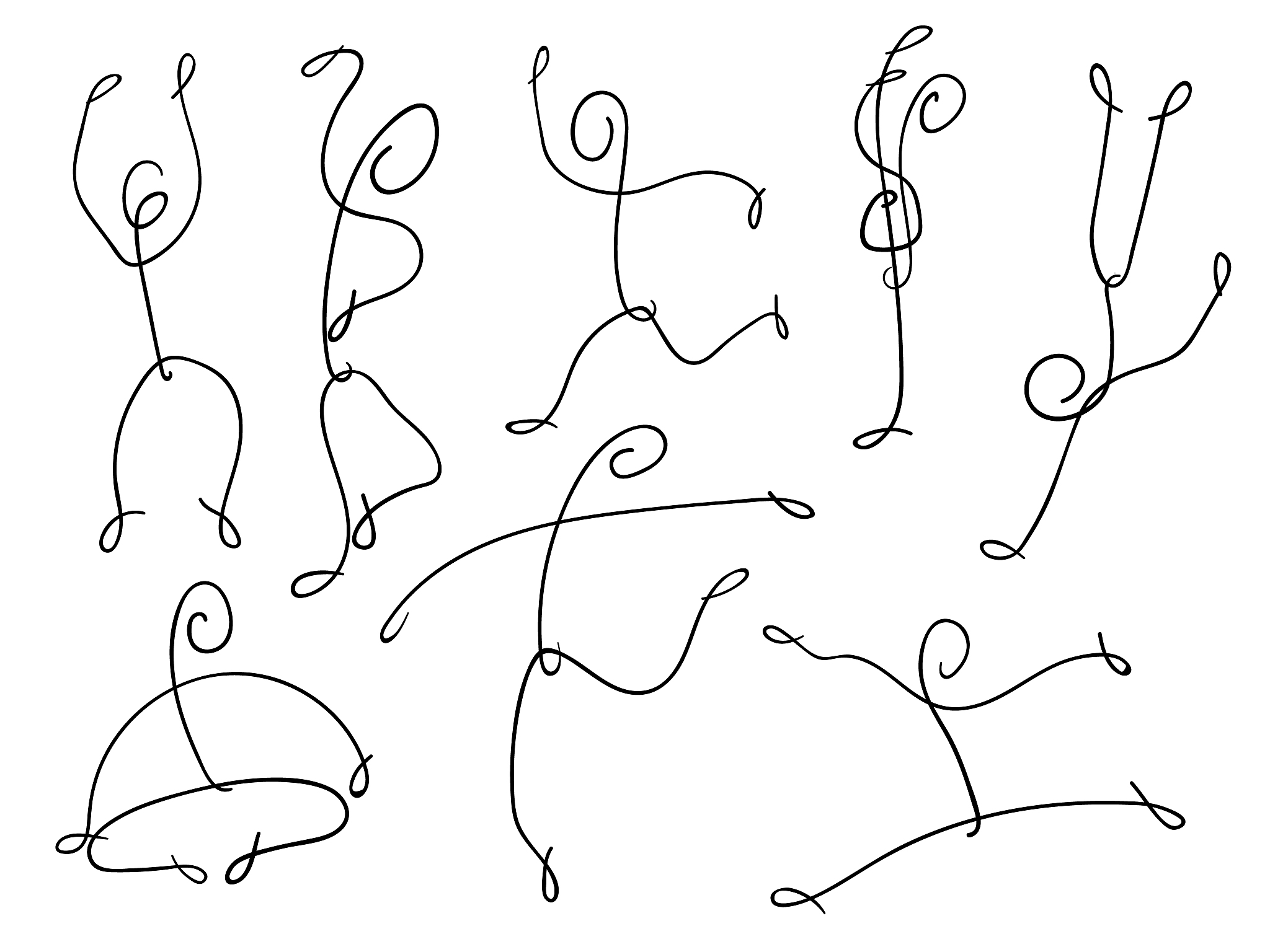 舞蹈,数字<strong>8</strong>,简笔人物画,化学元素周期表,姿态,背景分离,线条画,绘画