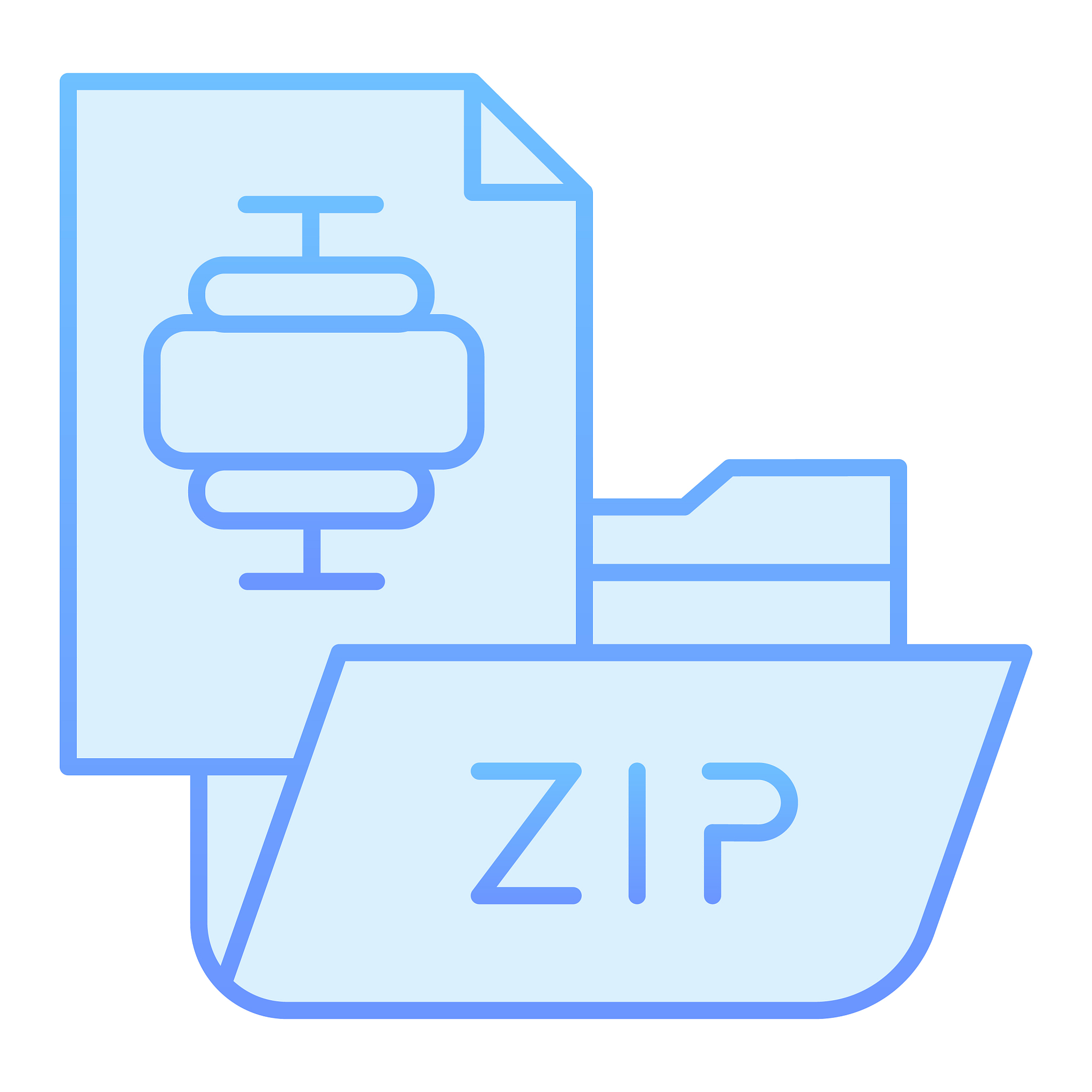 zip folder flat icon archiving folder blue icons