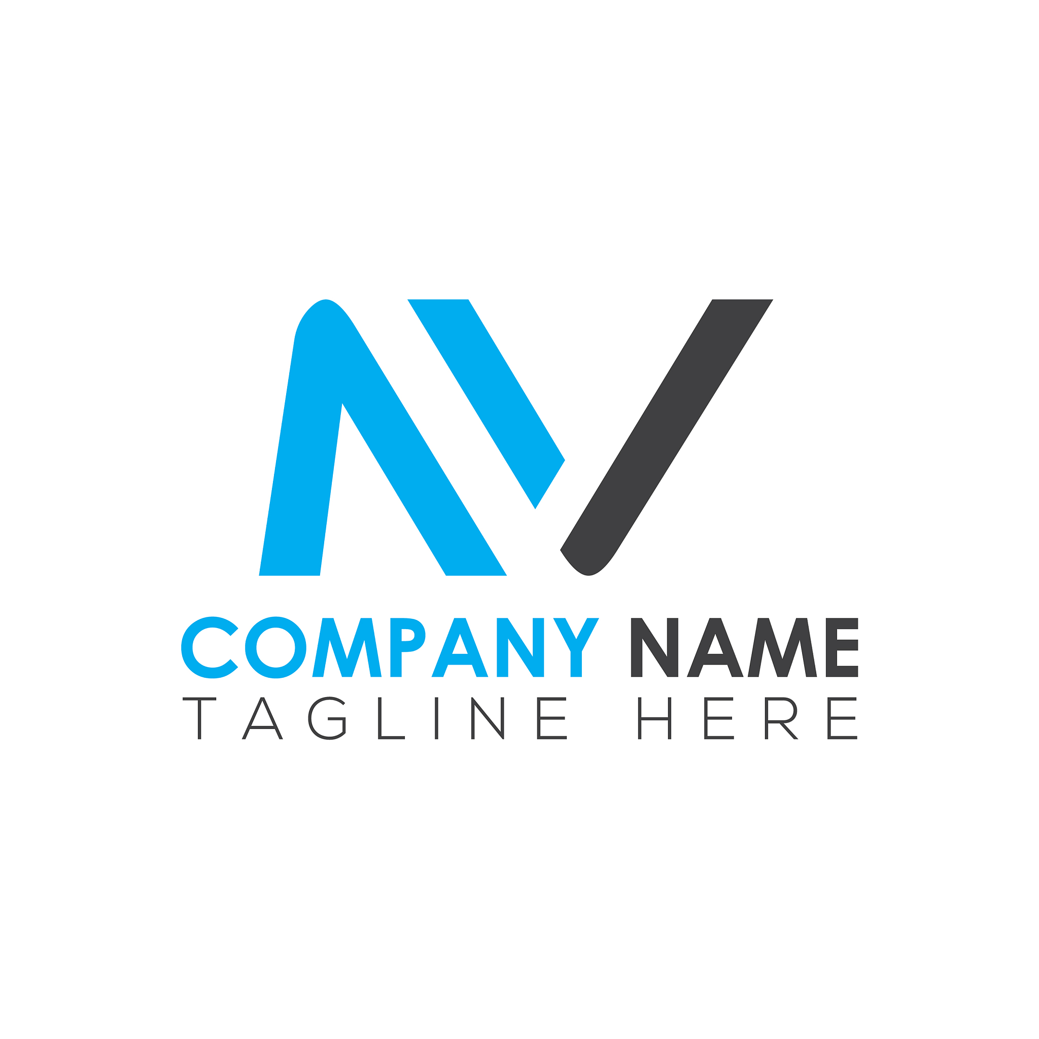 initial letter nv logo design template creative