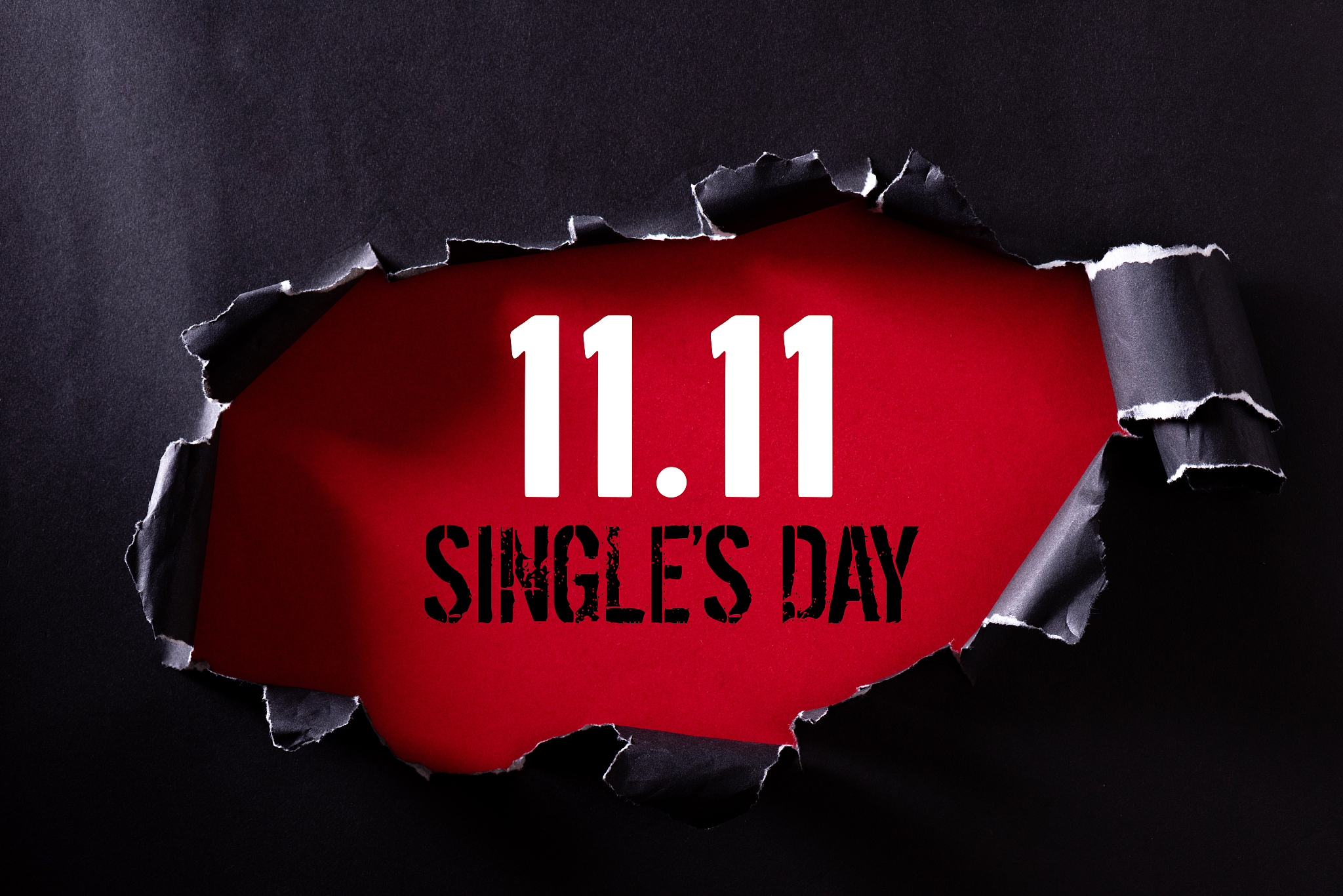 online shopping of china, 11.11 single's day sale concept. top v