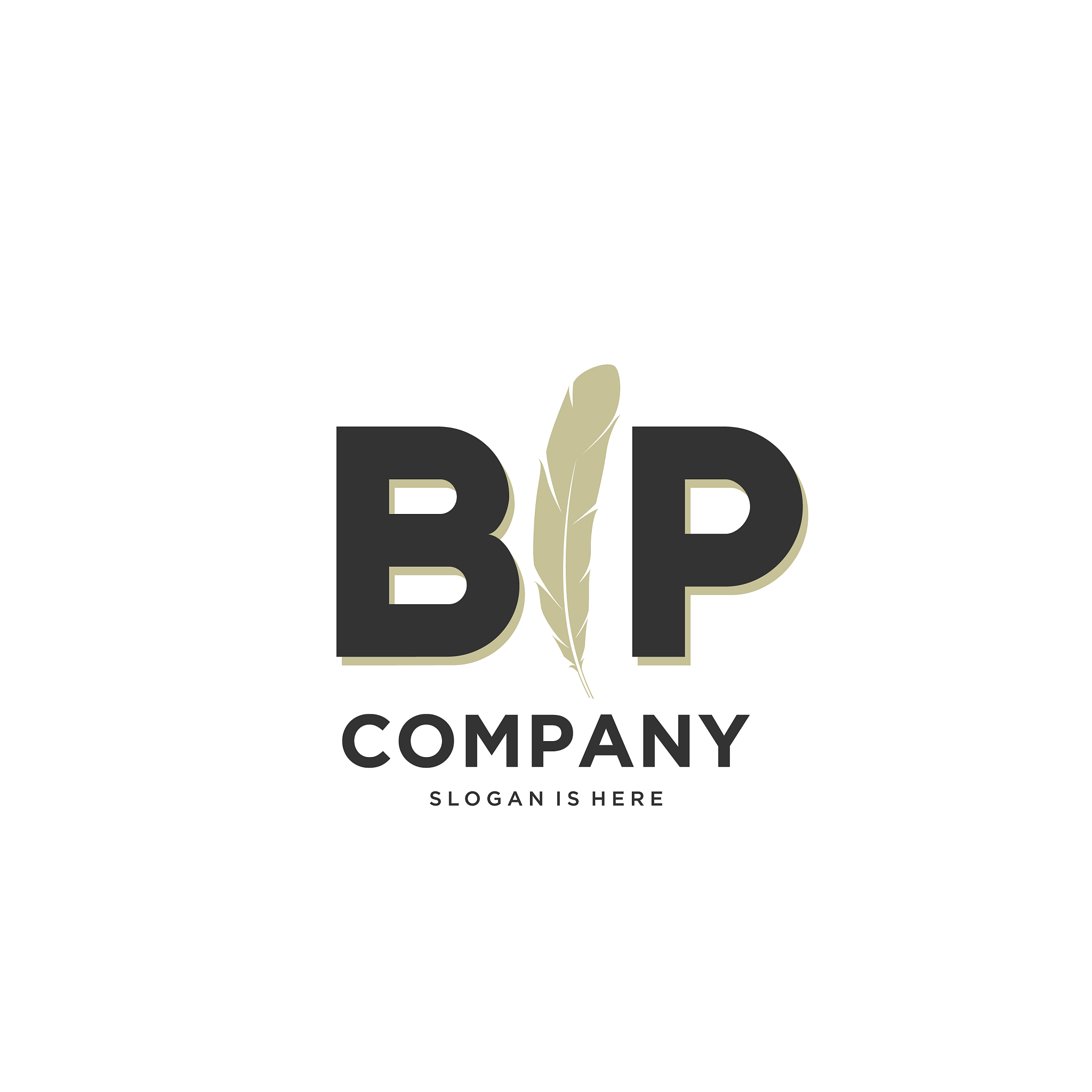 initial bp letter unique attractive creative