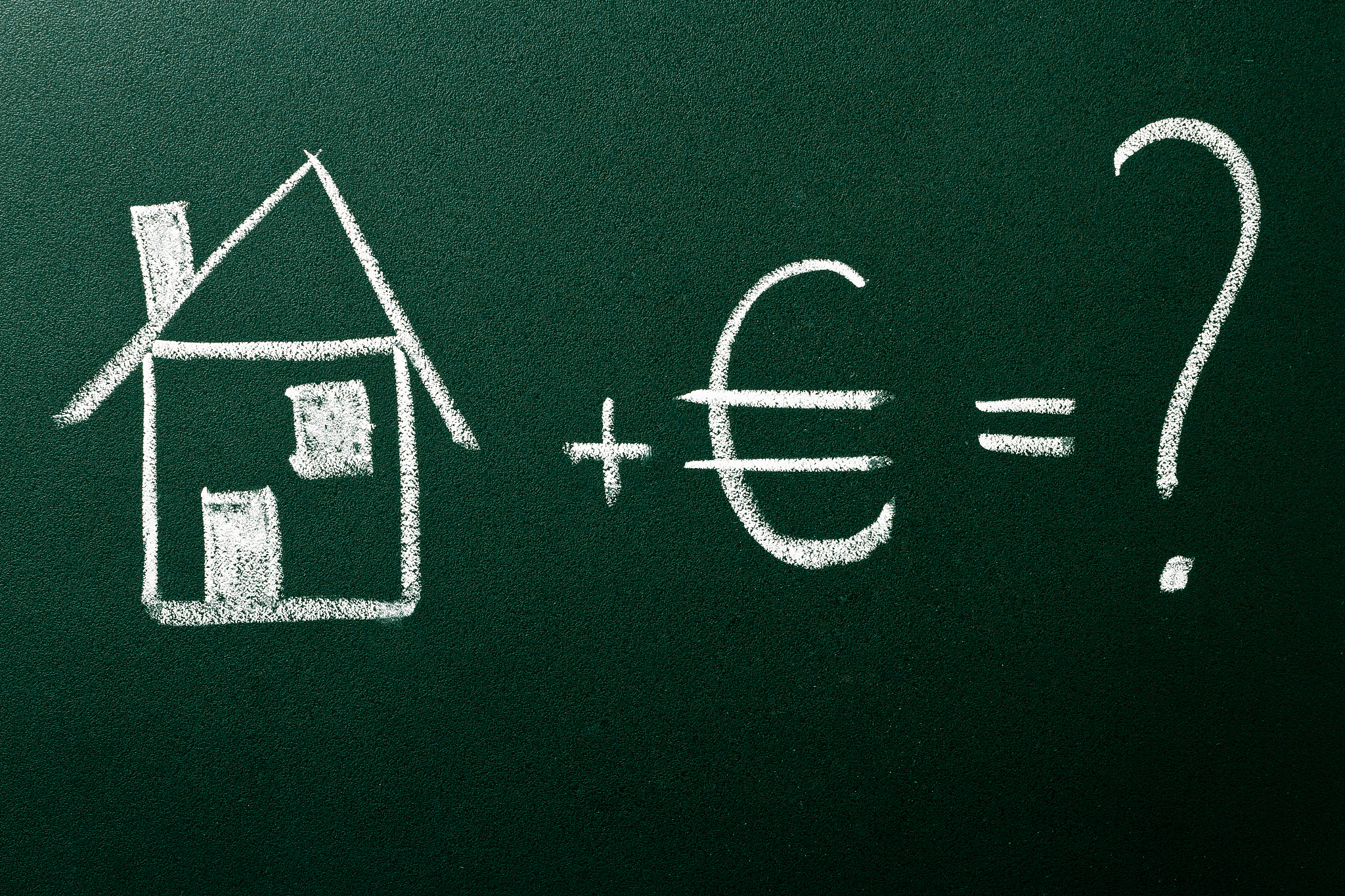 concept of home buying on green blackboard
