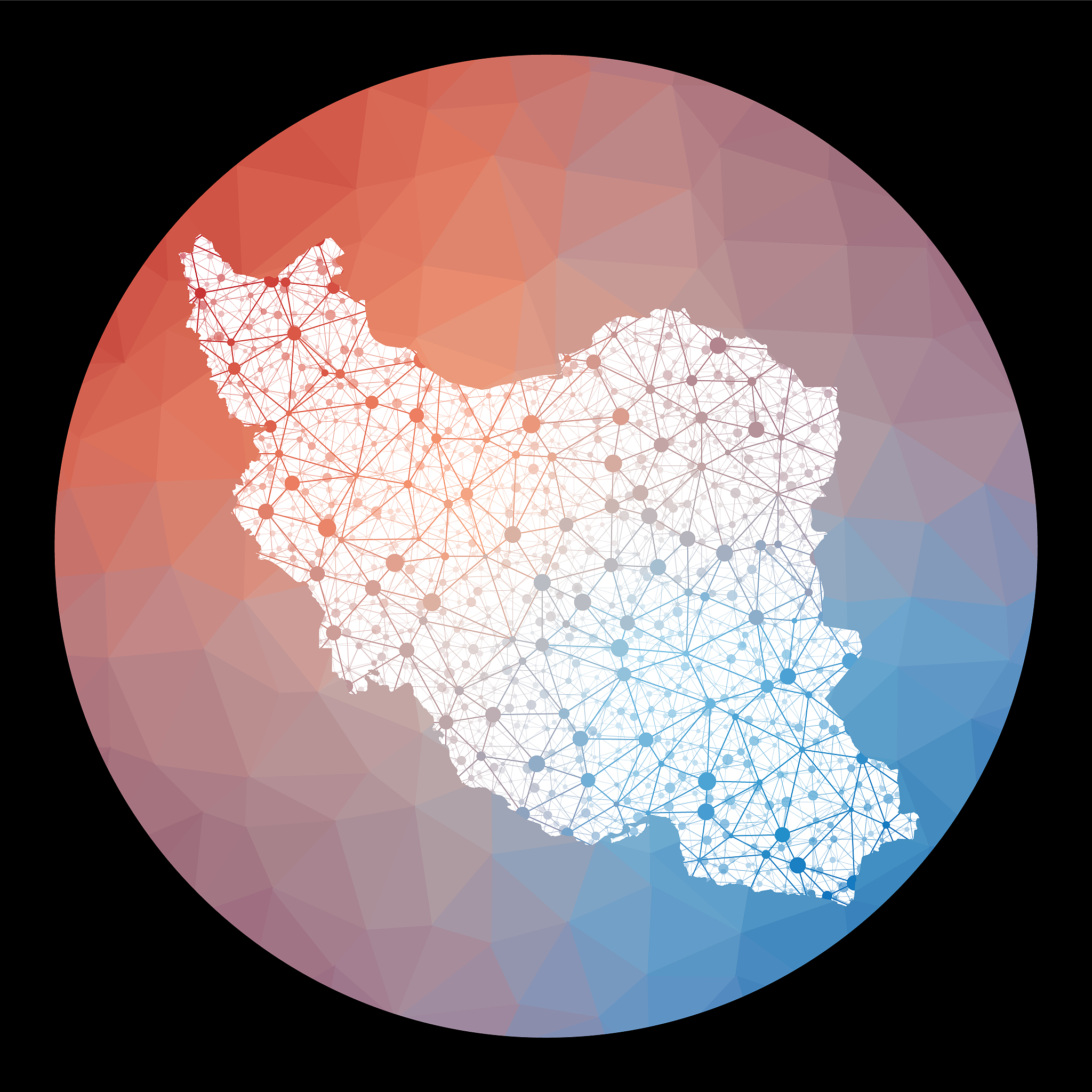 vector network iran map.