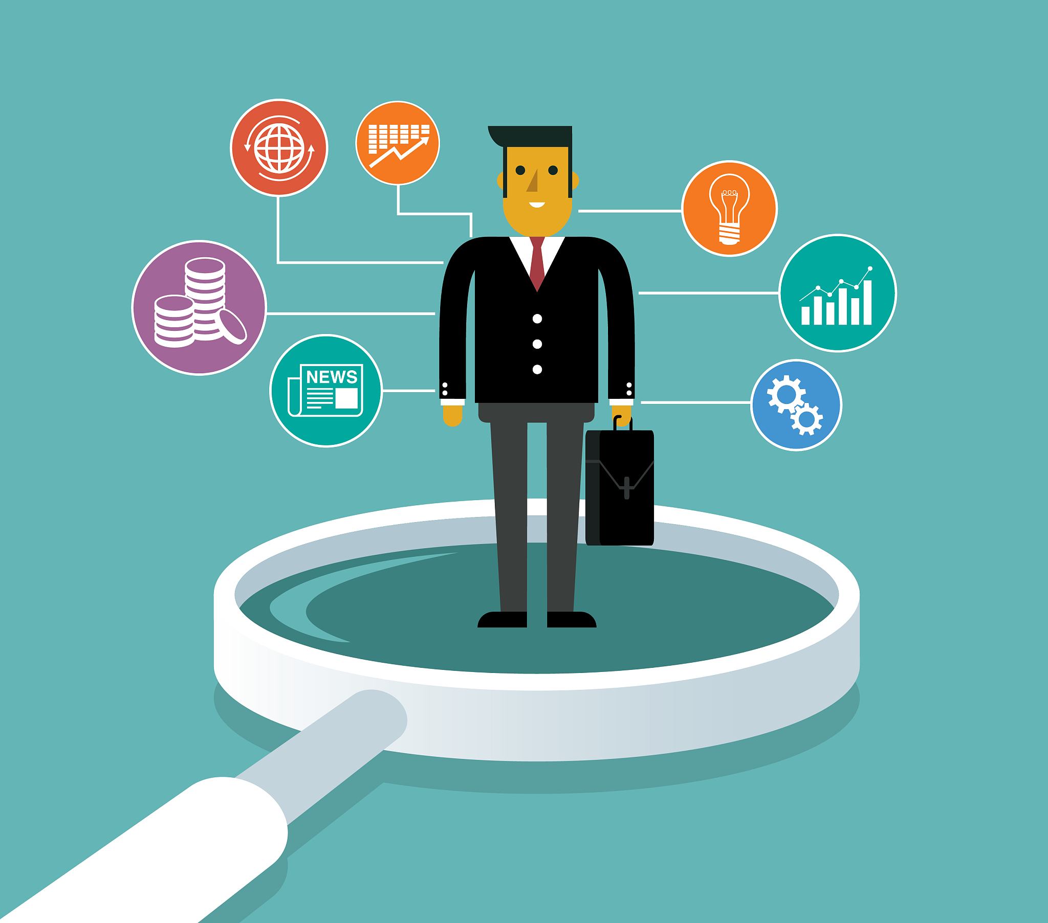 magnifying glass - businessman