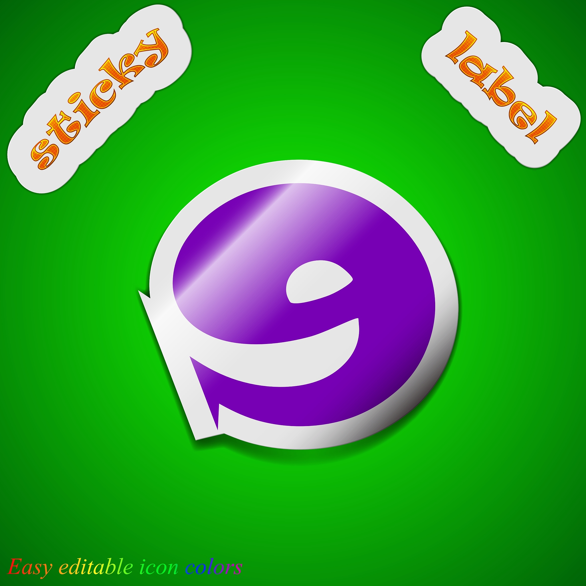 number nine icon sign symbol chic colored sticky