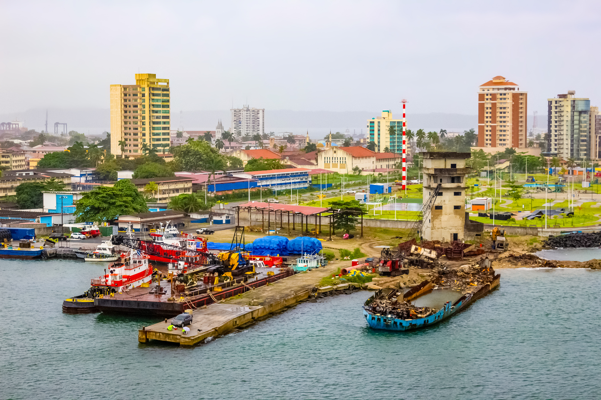 colon is a sea port on the caribbean sea coast of panama.