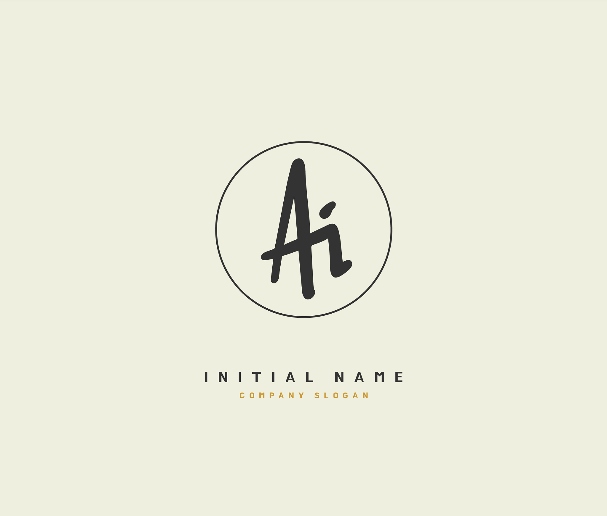 a i ai beauty initial logo handwriting logo of