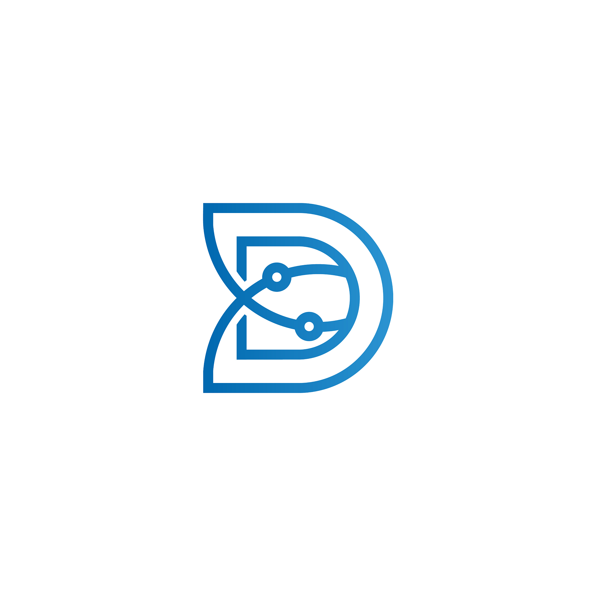 letter d technology logo icon design