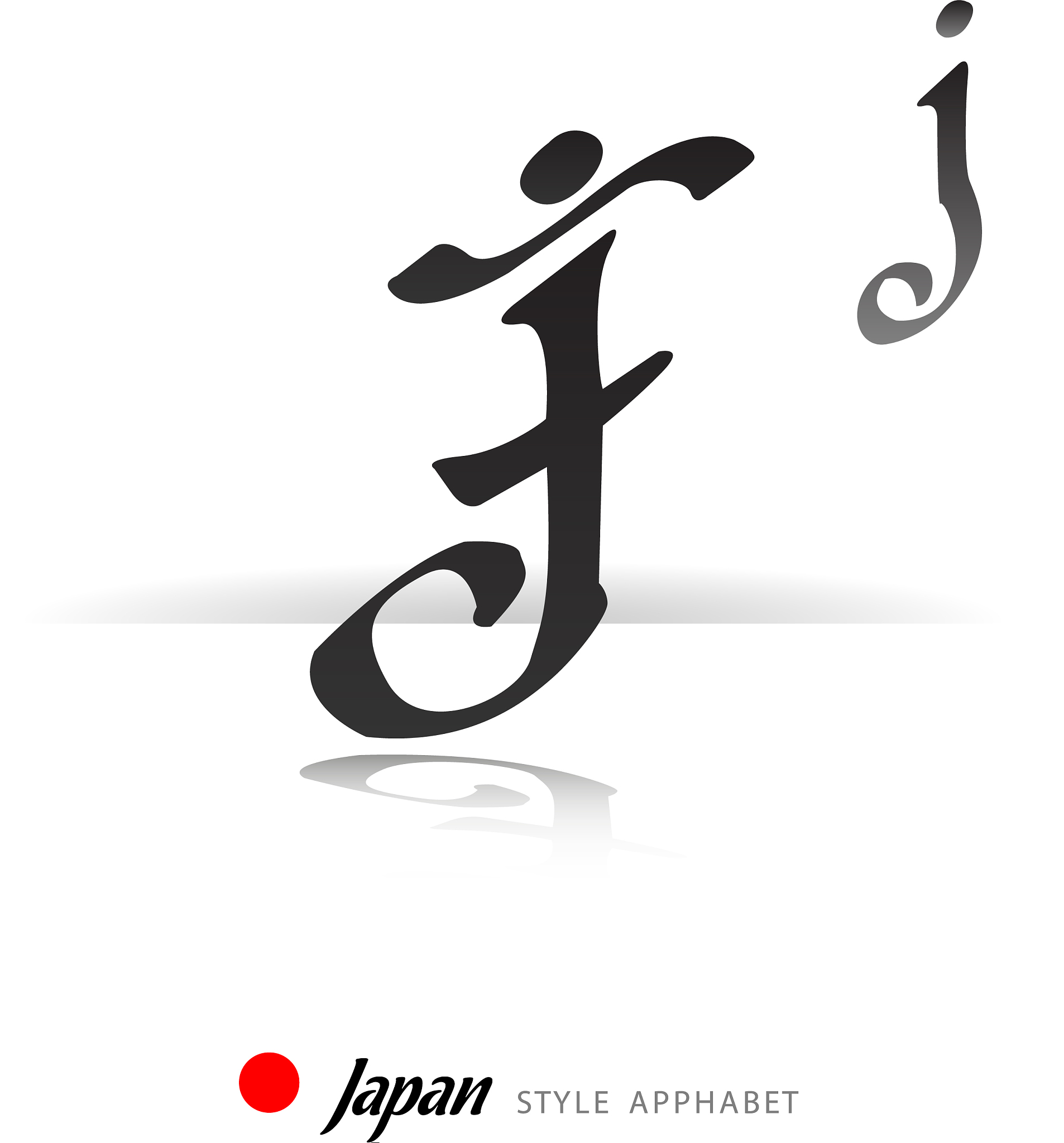 english alphabet in japanese style - j