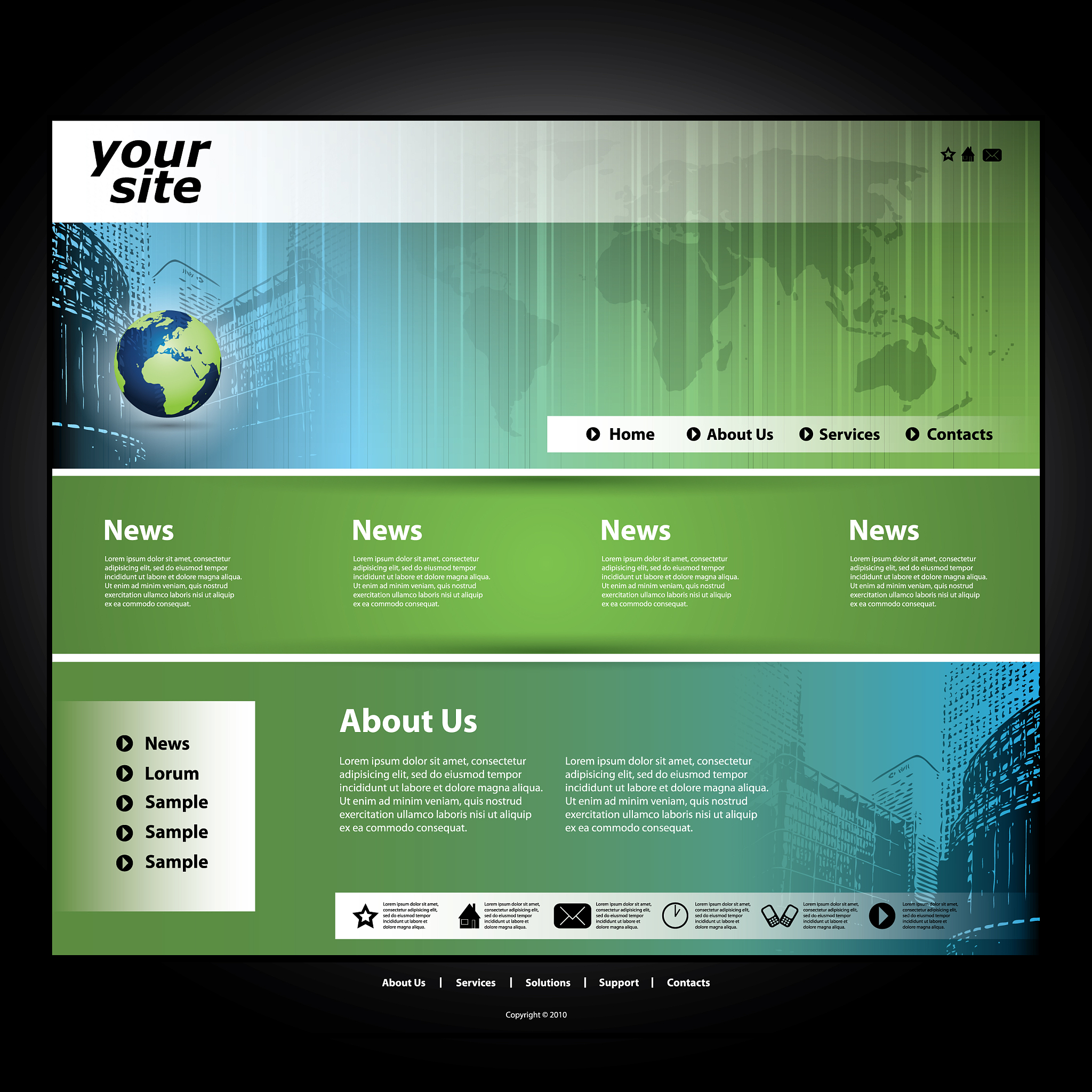 one page business website template