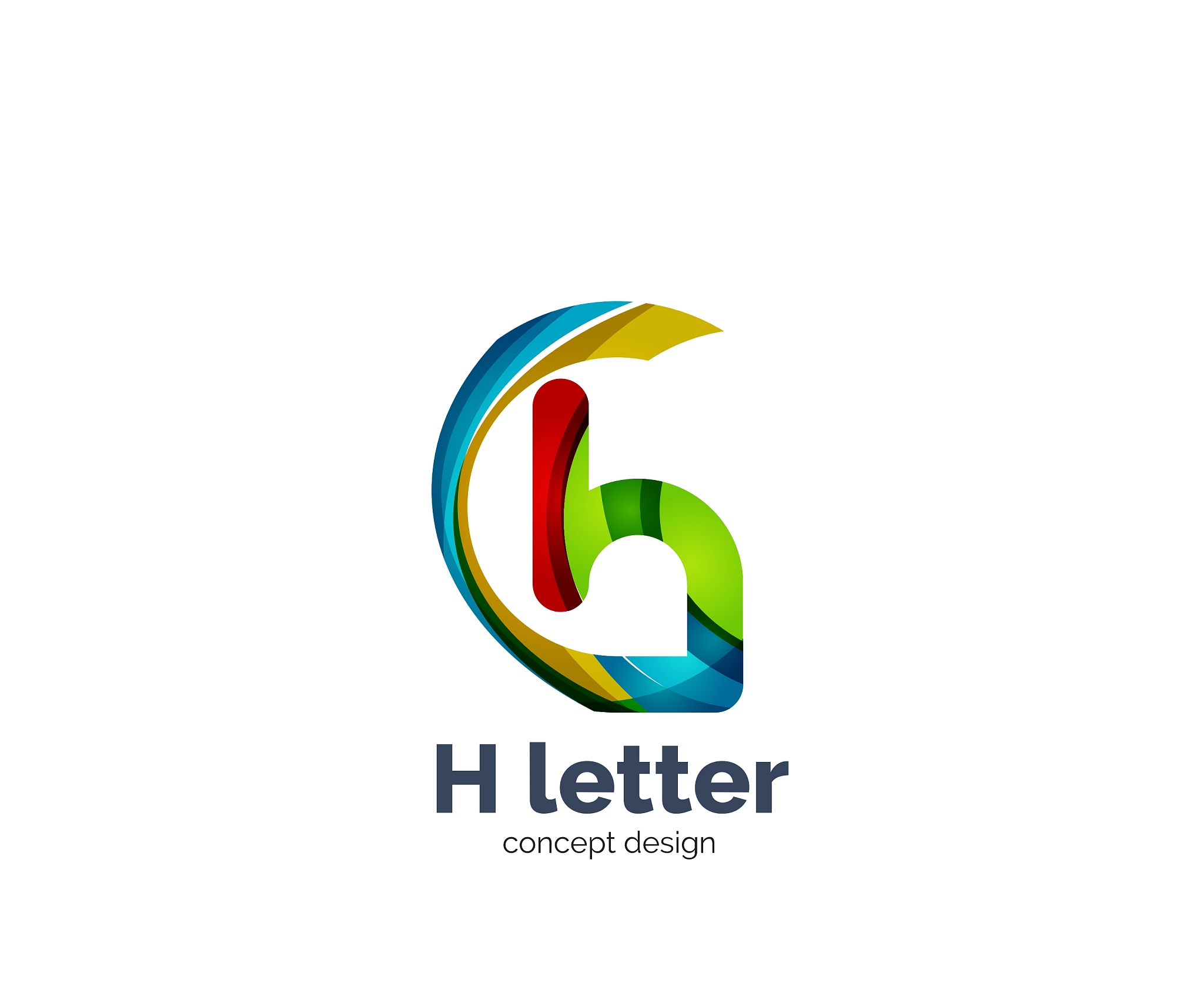 abstract h geometric letter logo template