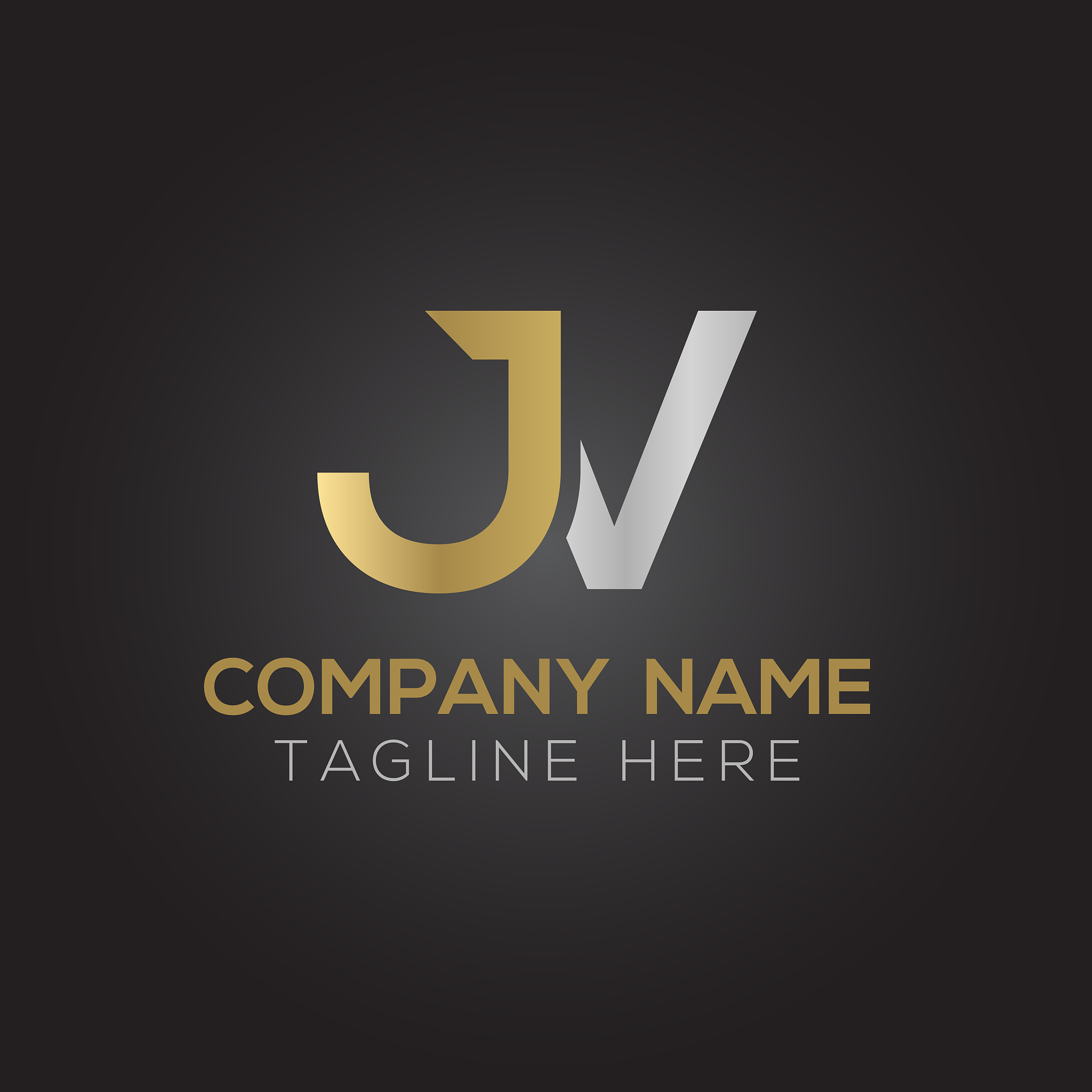 initial linked letter jv logo design