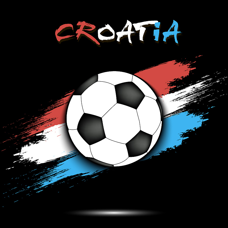 soccer ball and croatia flag