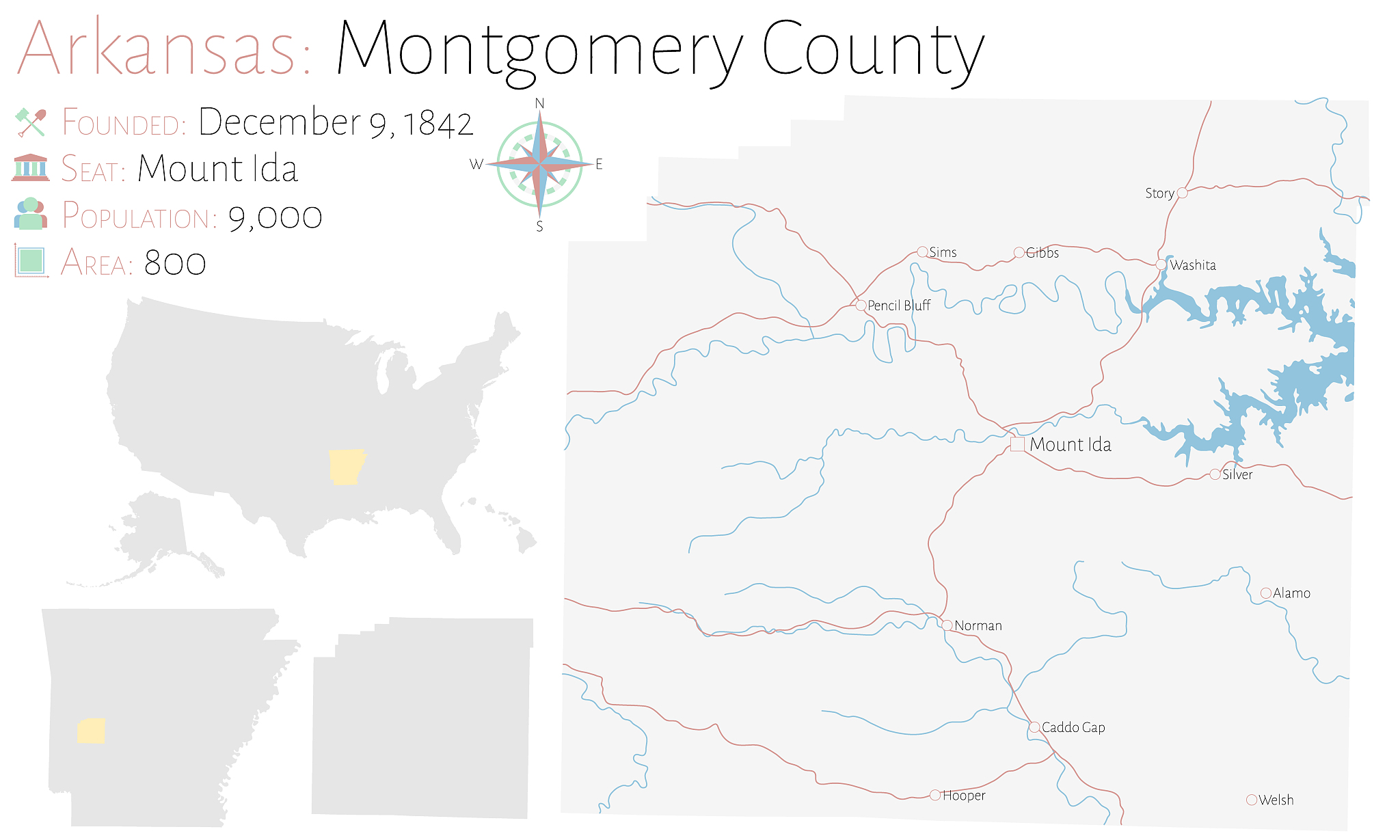 map of montgomery county in arkansas