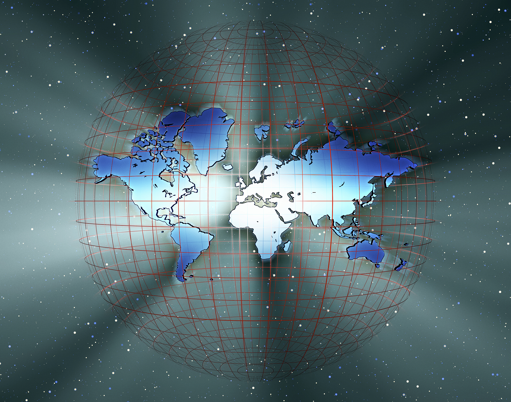 continents on grid