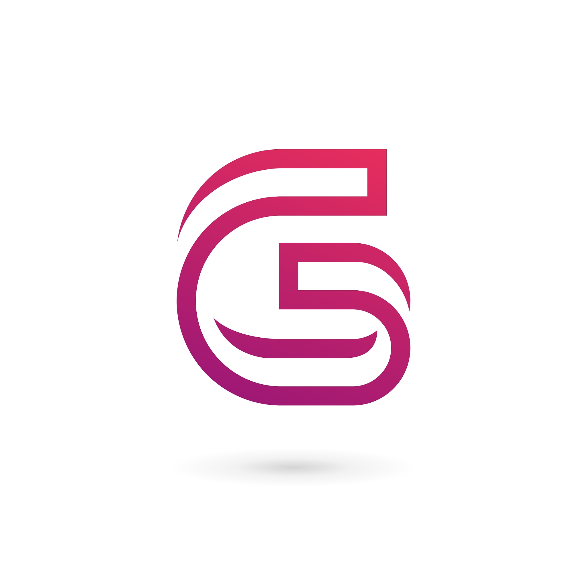 letter g number 6 logo icon design template