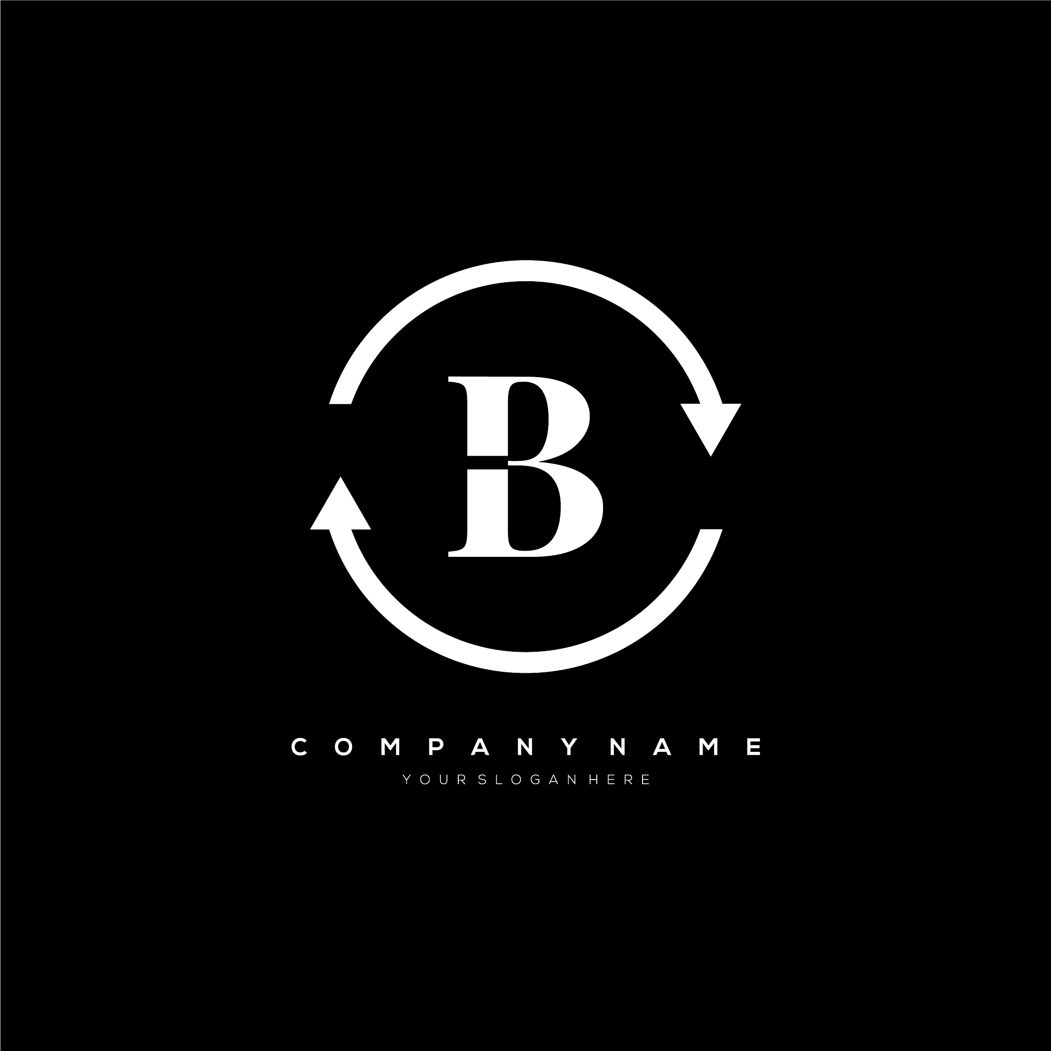 b letter logo template