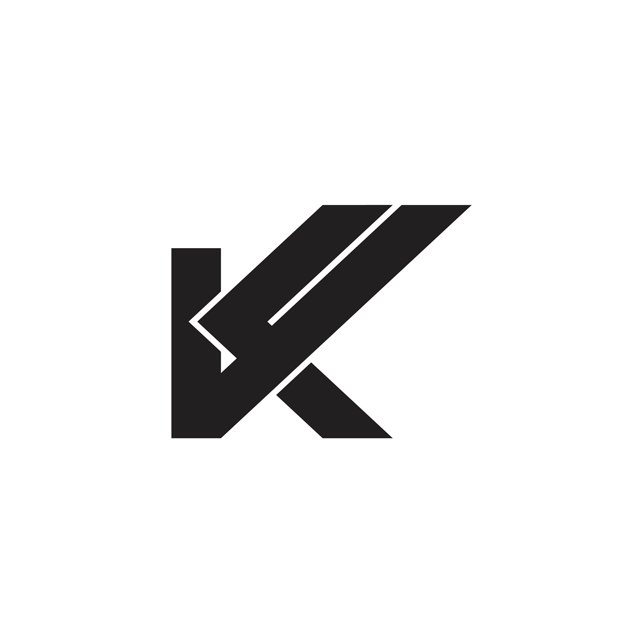 letter k check mark geometric logo