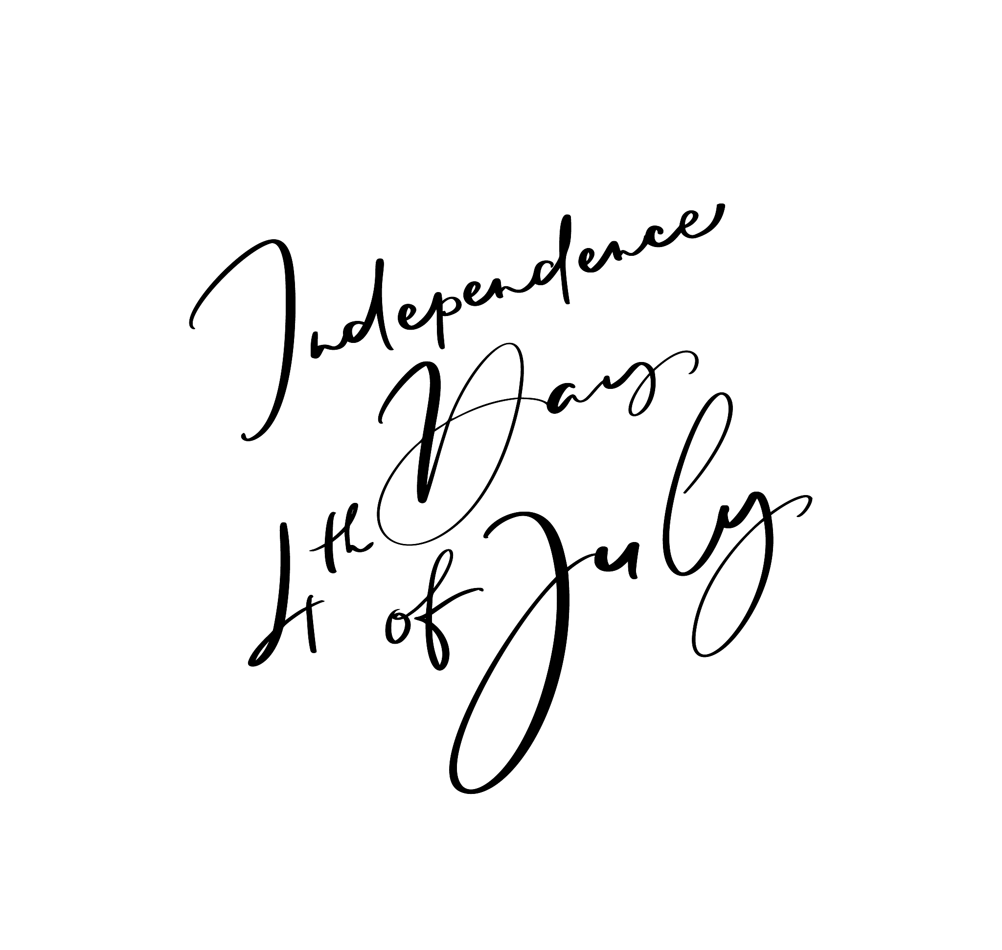hand drawn vector lettering text independence day 4 th july. ill