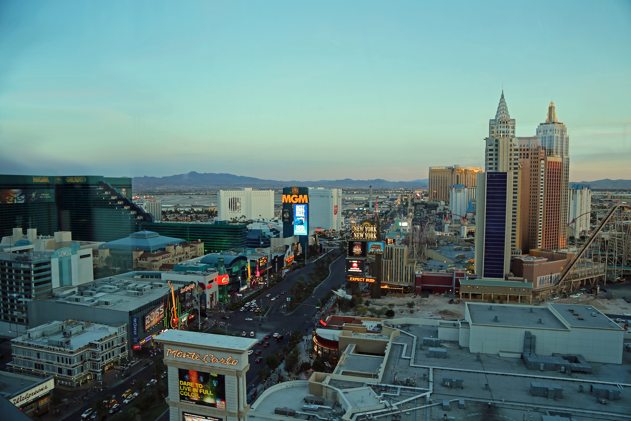 las vegas strip, early evening