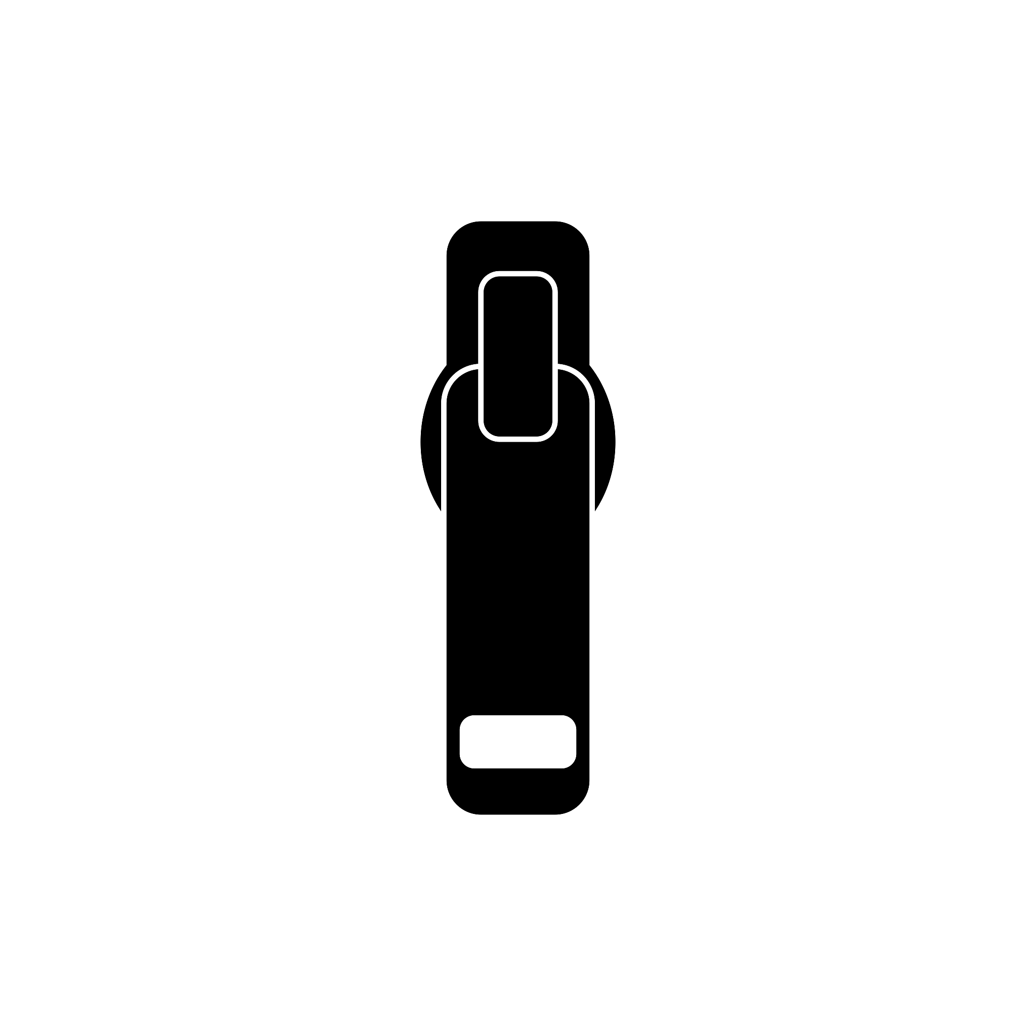 black zipper on a white background vector image.