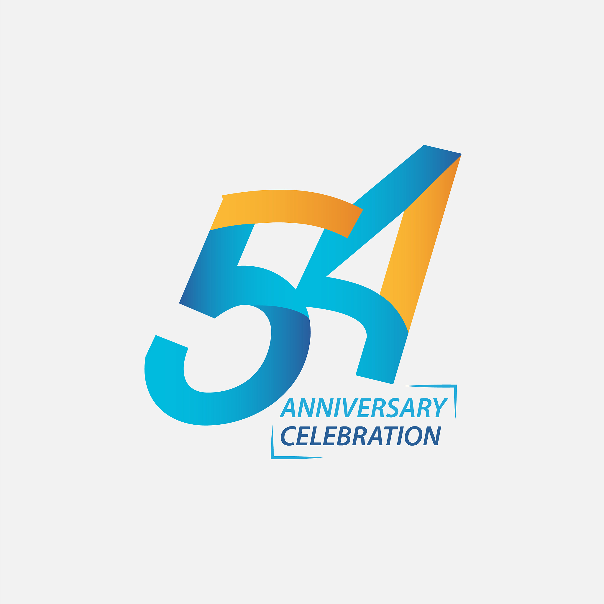 54 year anniversary celebration template design
